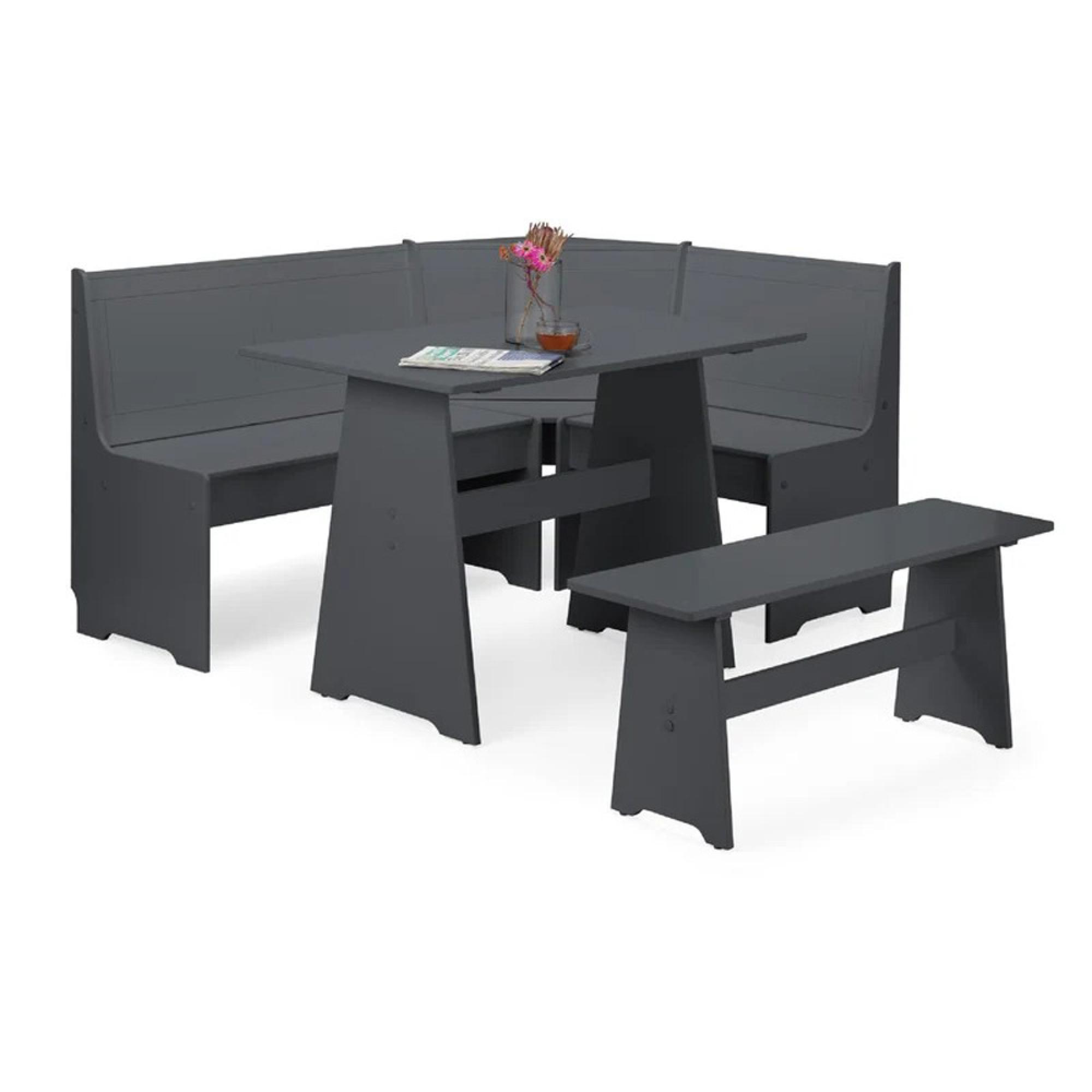 Newport Corner Dining Set - 4 Seater - 109cm - Dark Grey