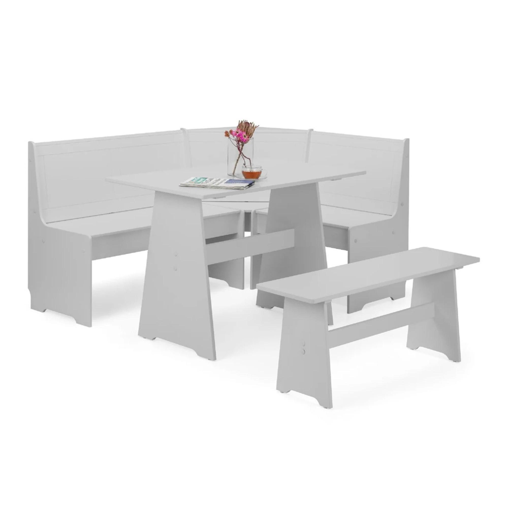 Newport Corner Dining Set - 4 Seater - 109cm - Grey