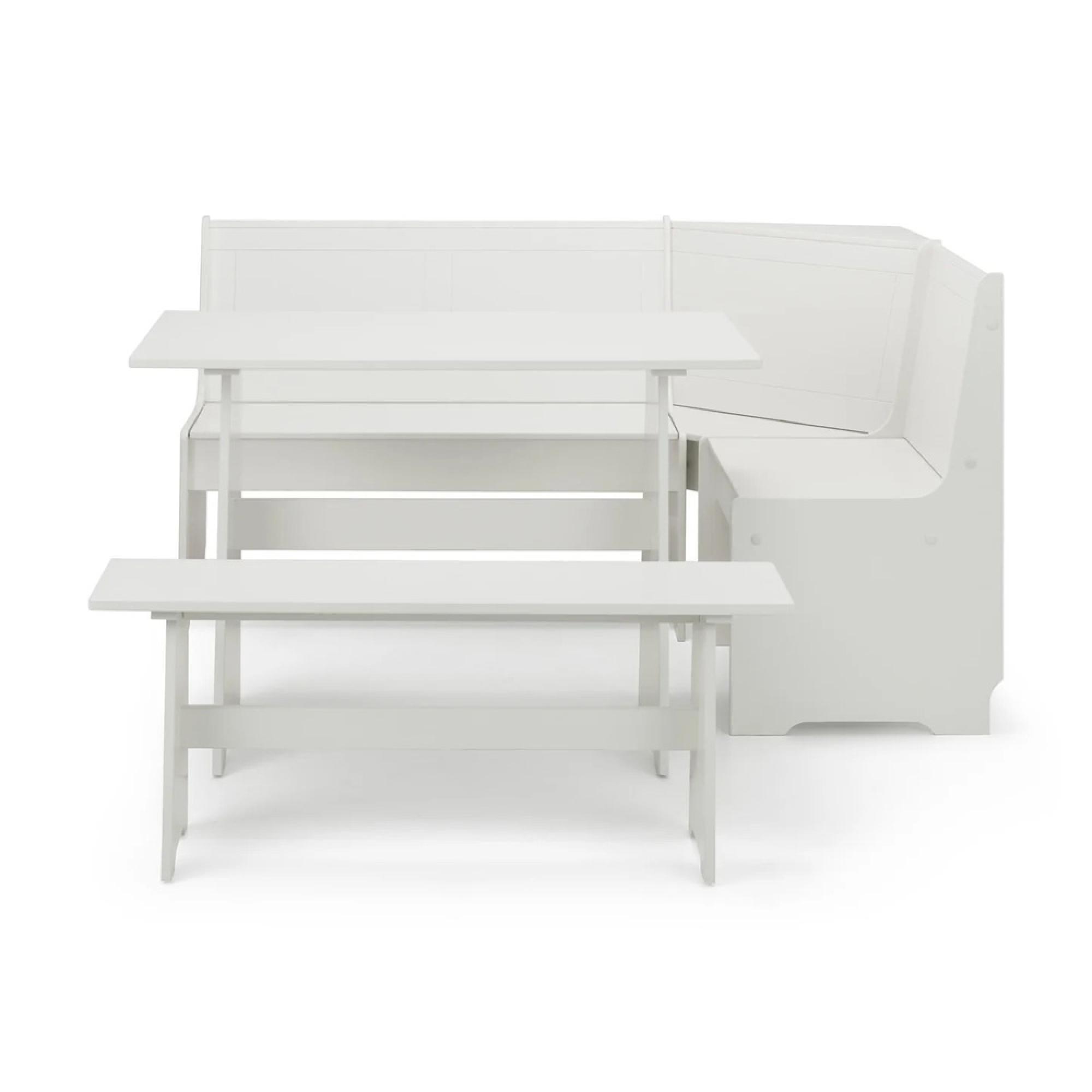 Newport Corner Dining Set - 4 Seater - 109cm - White