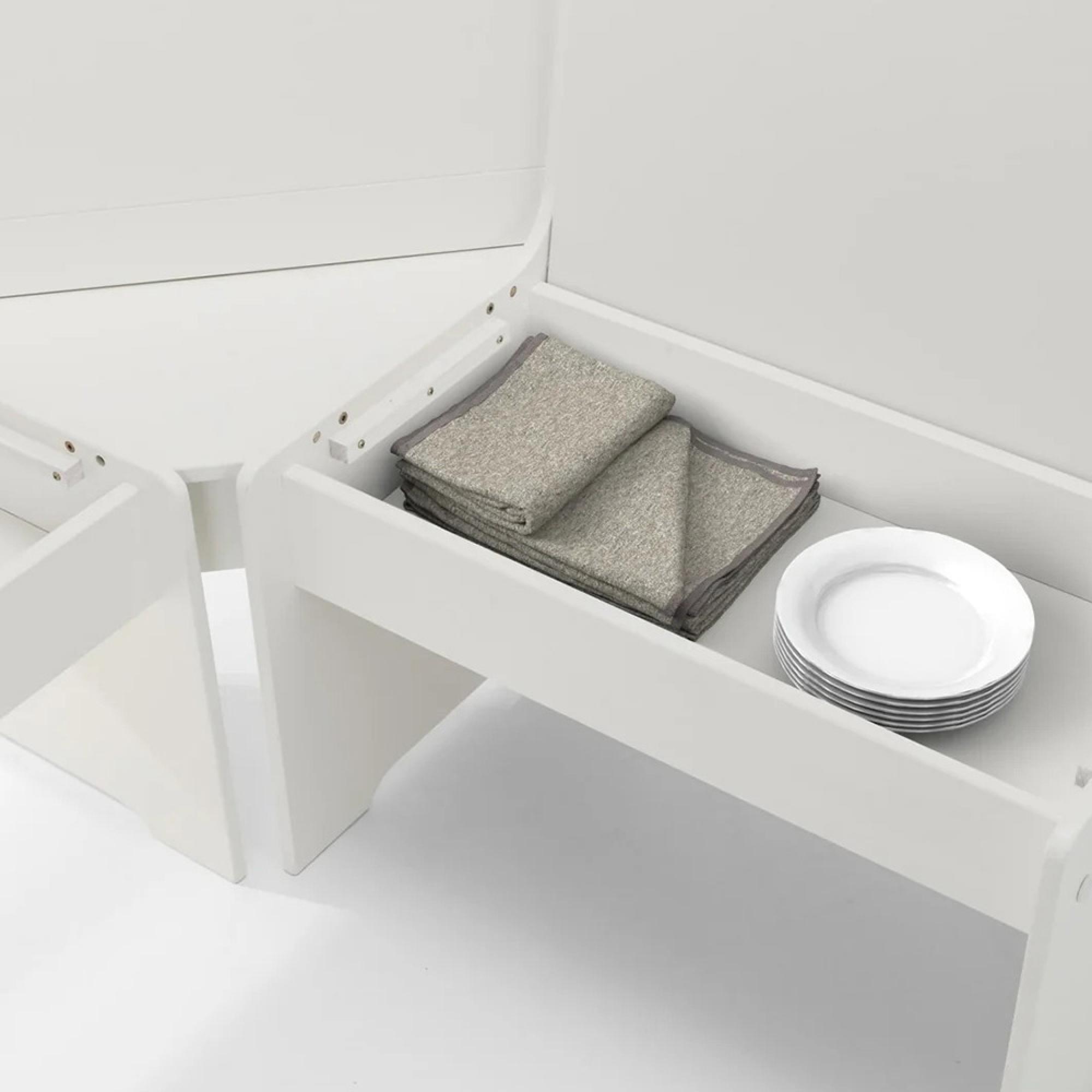 Newport Corner Dining Set - 4 Seater - 109cm - White