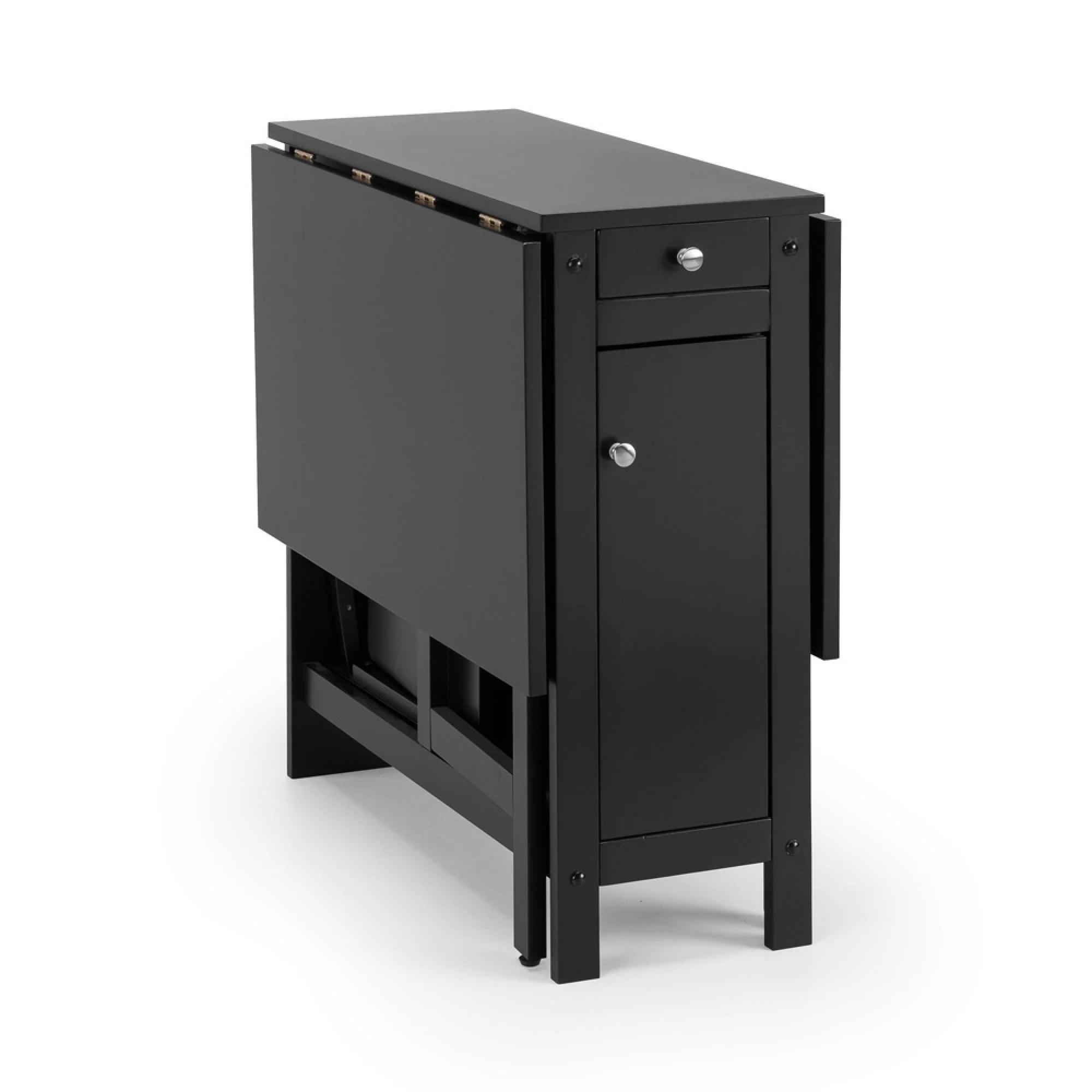 Savoy Gateleg Dining Set - 4 Seater - 120cm - 4 Chairs - Black