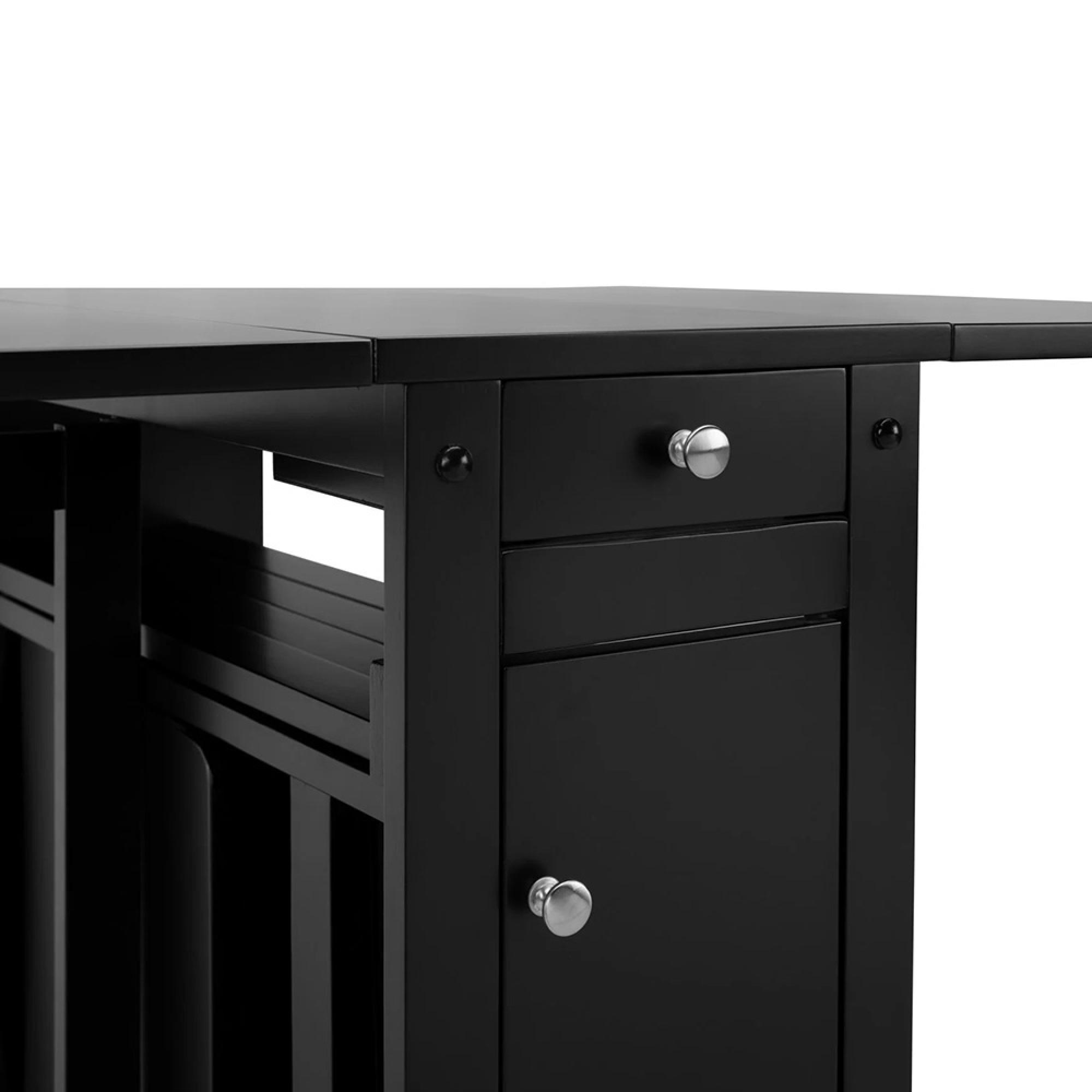 Savoy Gateleg Dining Set - 4 Seater - 120cm - 4 Chairs - Black