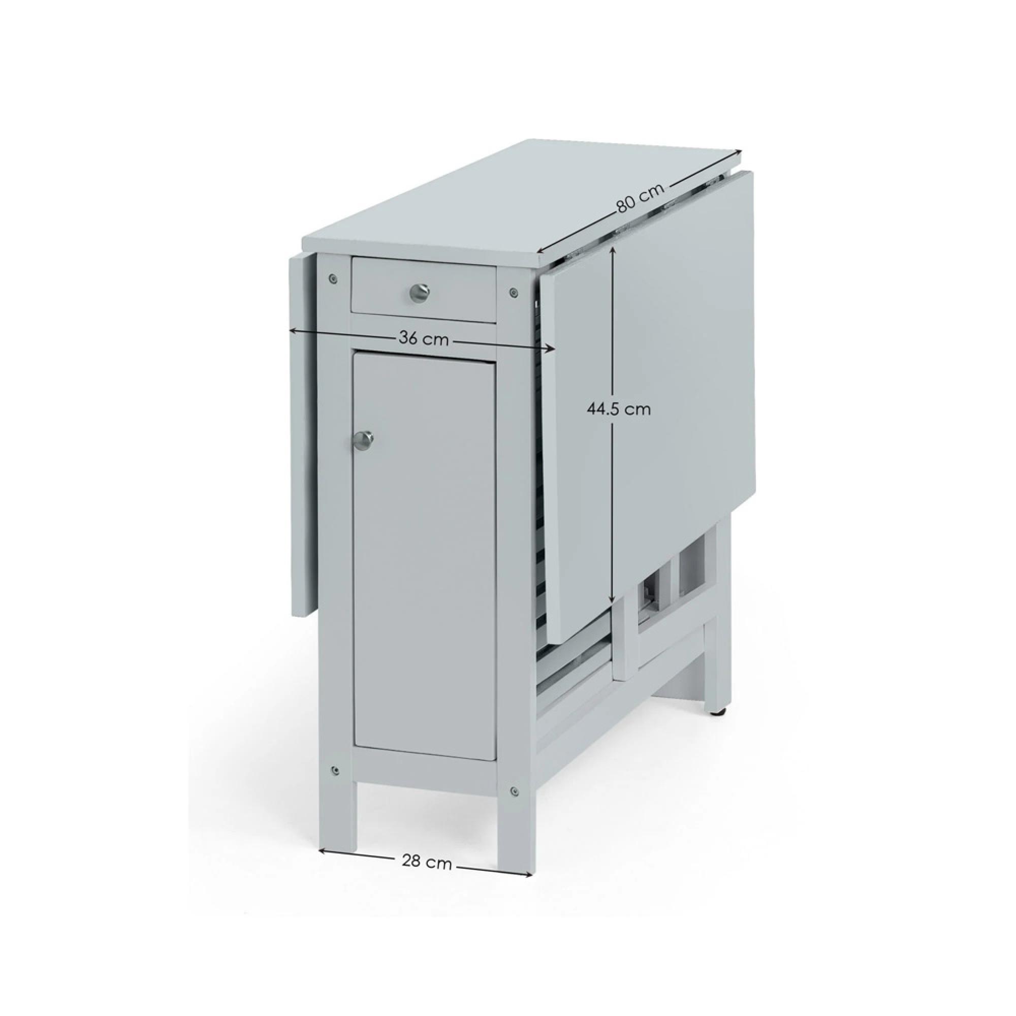 Savoy Gateleg Dining Set - 4 Seater - 120cm - 4 Chairs - Grey