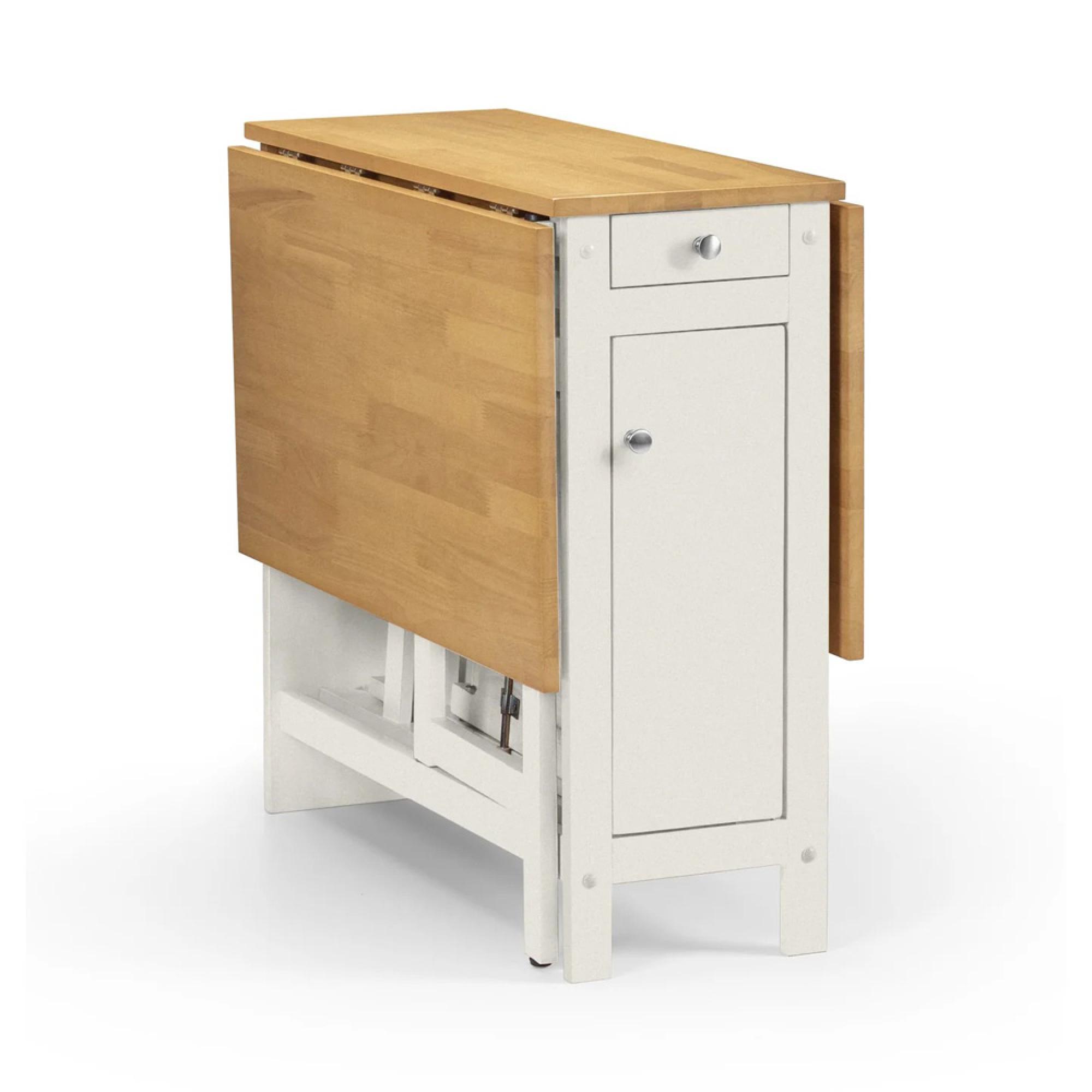 Savoy Gateleg Extending Dining Set - 4 Seater - 35cm-120cm - 4 Chairs - White and Natural