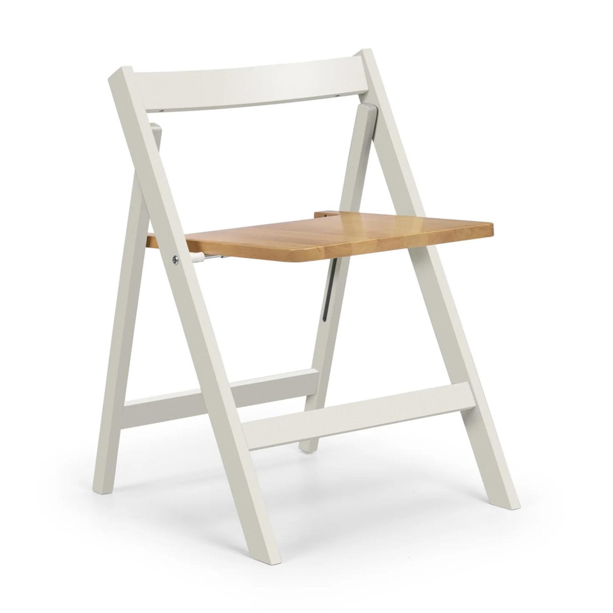 Savoy Gateleg Extending Dining Set - 4 Seater - 35cm-120cm - 4 Chairs - White and Natural