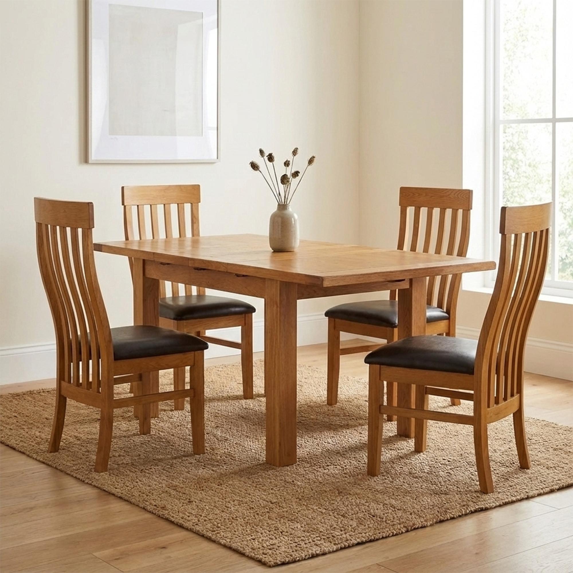 Somer Extending Dining Set 4 8 Seater 132cm 198cm Oak 4 Toulouse Slatted Back Dining Chair Somer Extending Dining Set 4 8 Seater 132cm 198cm Oak 4 Toulouse Slatted Back Dining Chair