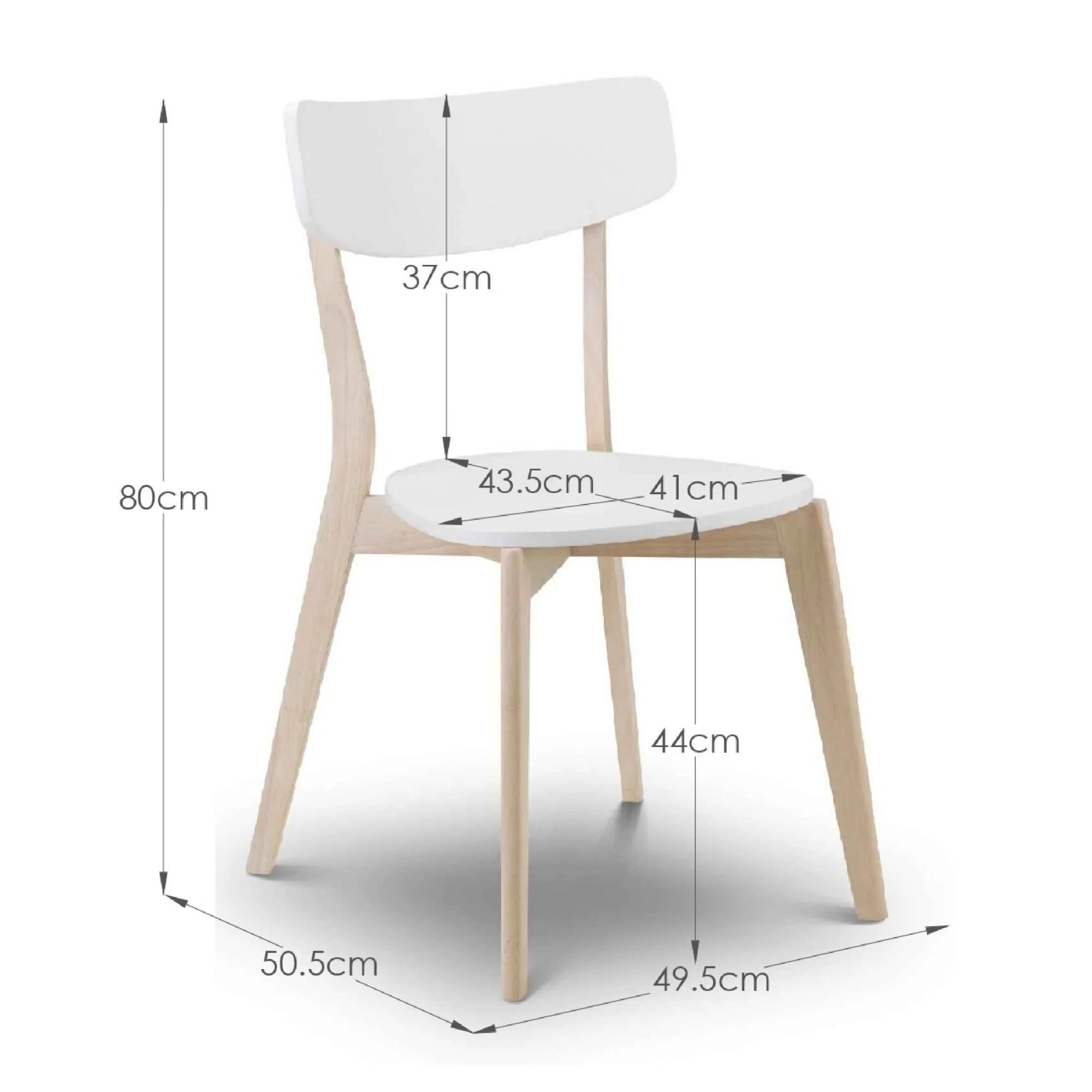 Casa Dining Set - 90cm - 4 Seater - Square - 4 Chairs - White