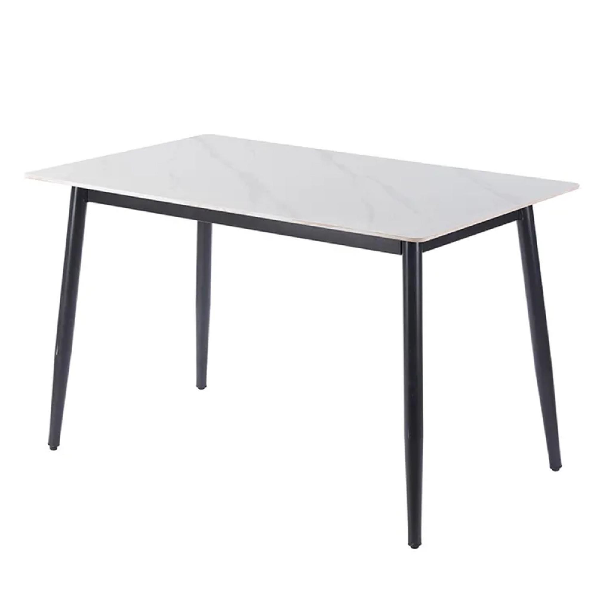 2 x Free Chairs - Breton Compact Dining Set - 4 Seater - 120cm - White Ceramic - 2x Lido Dining Chairs - Dark Grey Fabric - Gold Legs