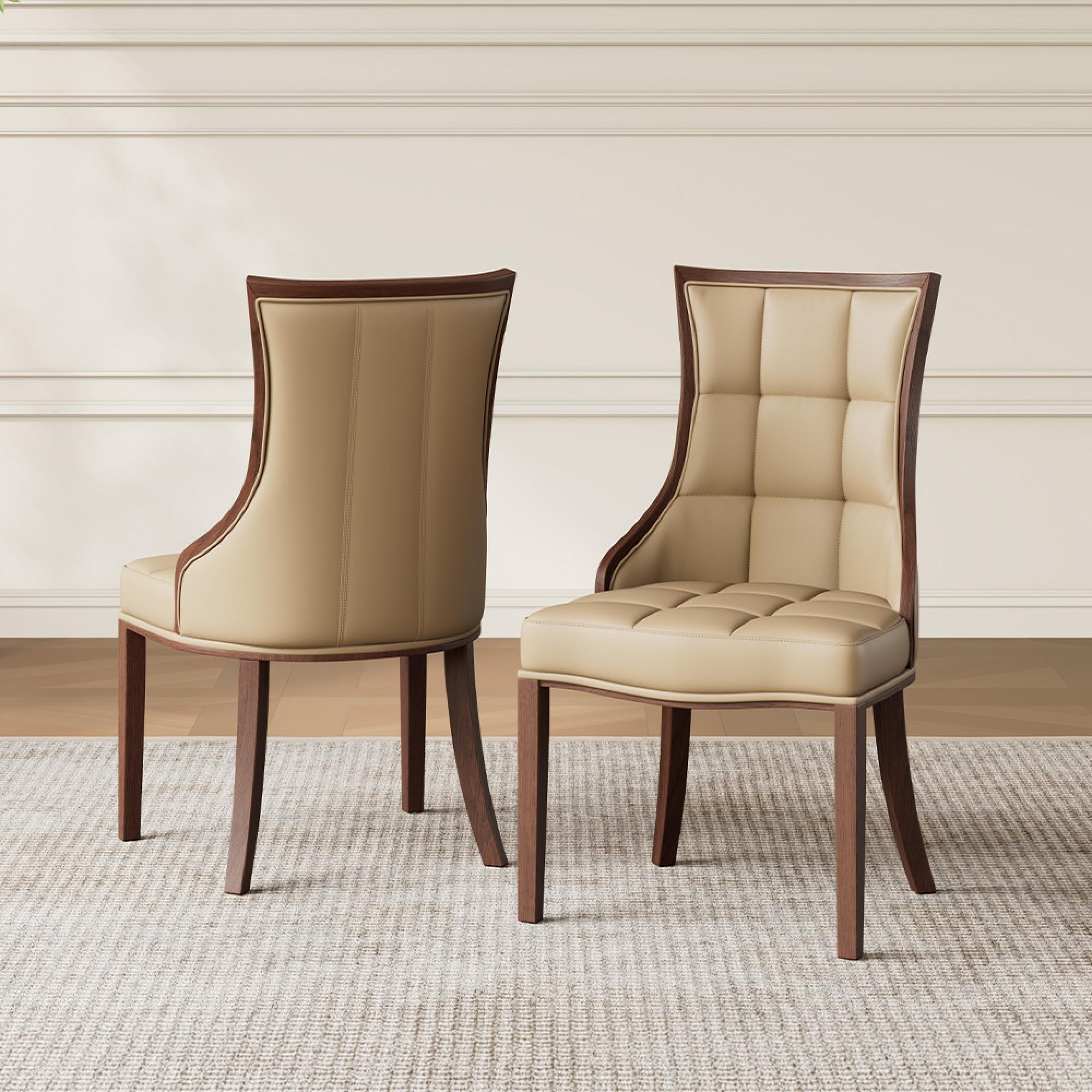 Venice Dining Set - 6 Seater - 160cm - Cream Marble - Paris Dining Chairs - Taupe Leather - Brown Legs