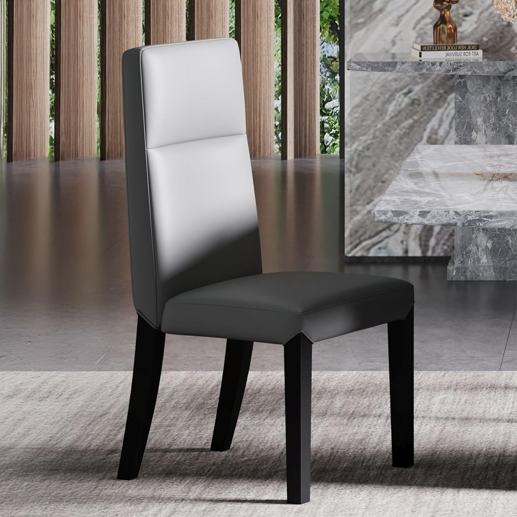 Turin Dining Set - 8 Seater - 140cm - Square - White Marble - Venezia Dining Chairs - Grey Leather