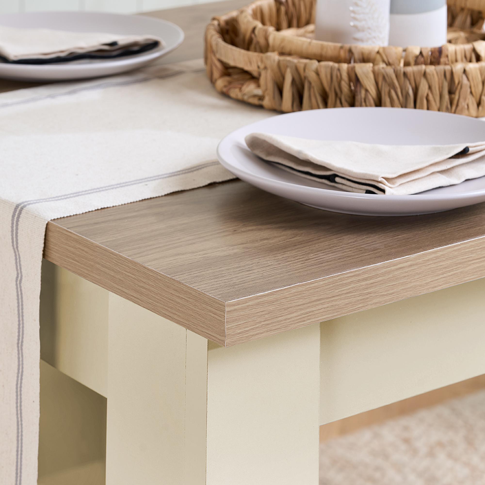 Highgate Dining Set - 2 Seater - 118cm - with 2 Benches - Cream Painted