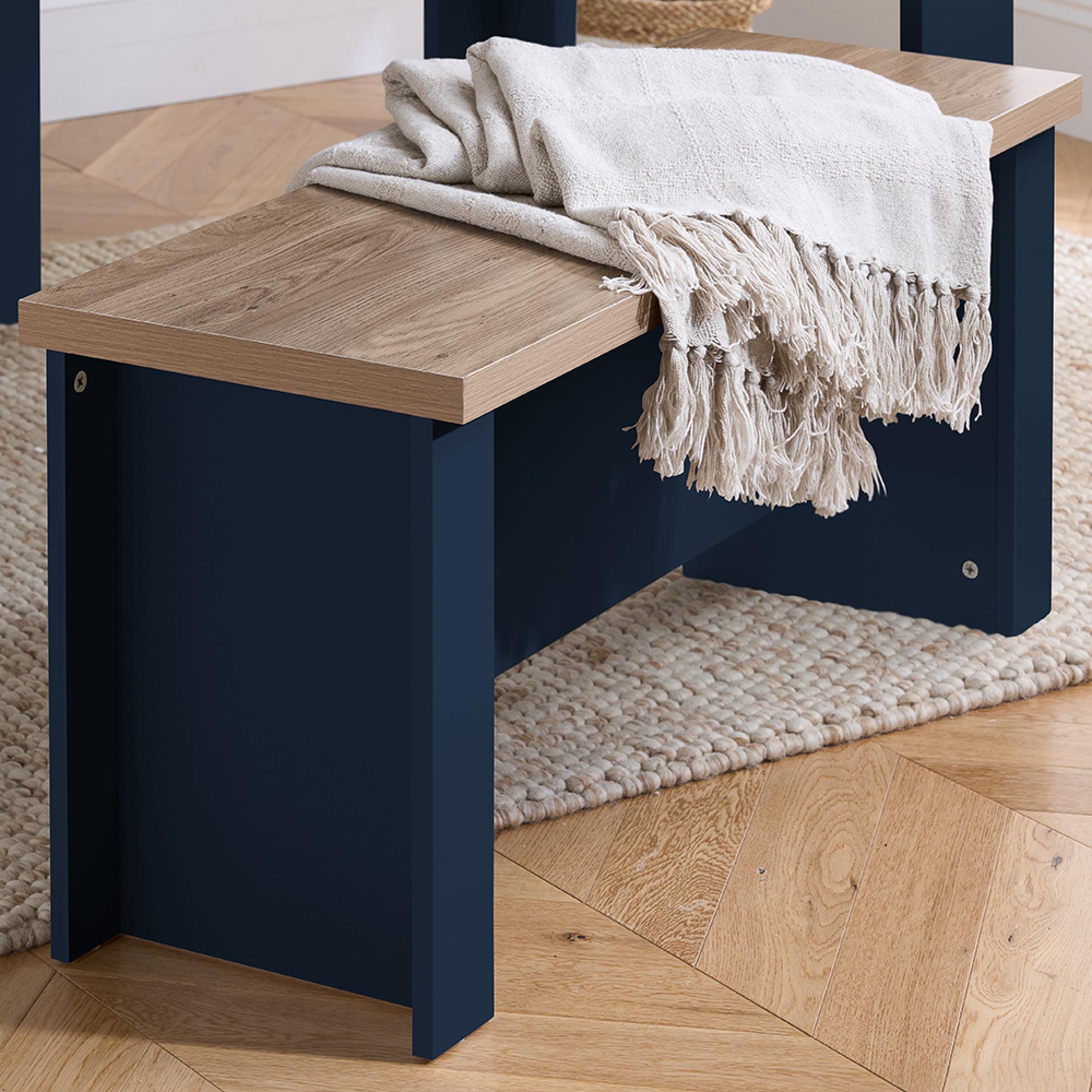 Highgate Dining Set - 2 Seater - 118cm - with 2 Benches - Navy Blue Painted