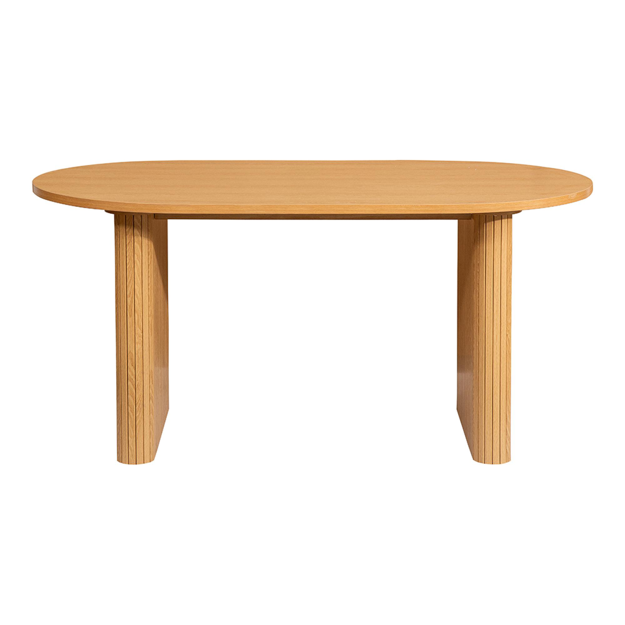 Axel Oval Dining Set - 6 Seater - 160cm - with 2 Benches - Oak Fluted