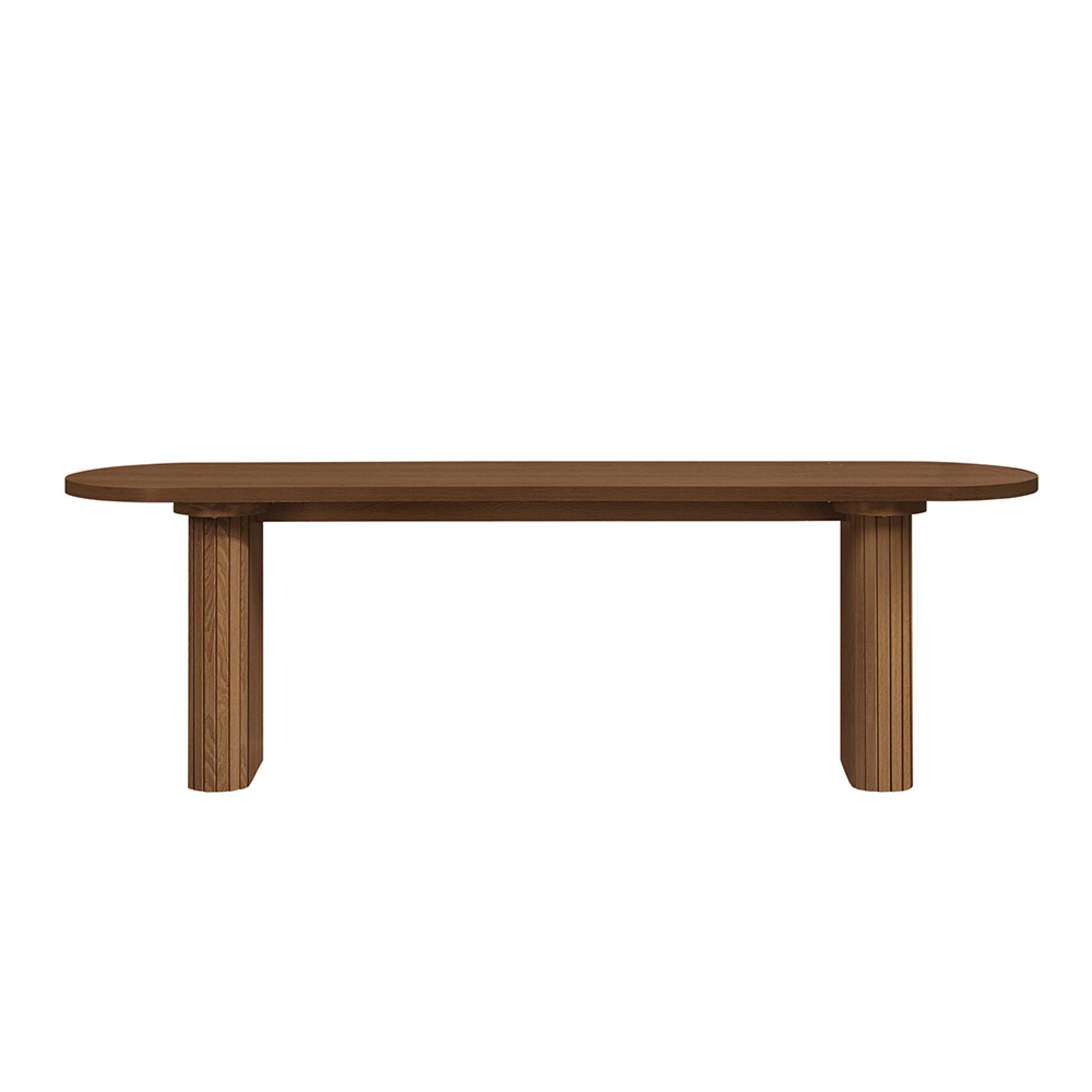 Axel Oval Dining Set - 6 Seater - 160cm - with 2 Benches - Walnut Fluted