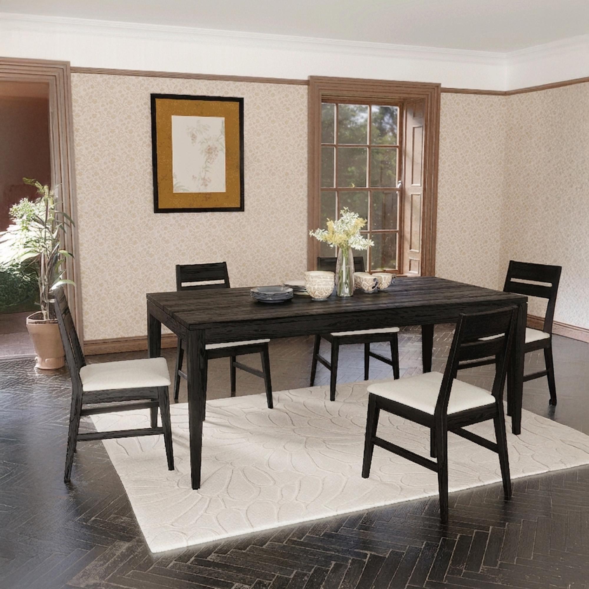 Elmhurst Dining Set - 6 Seater - 180cm - Black - 6 Chairs