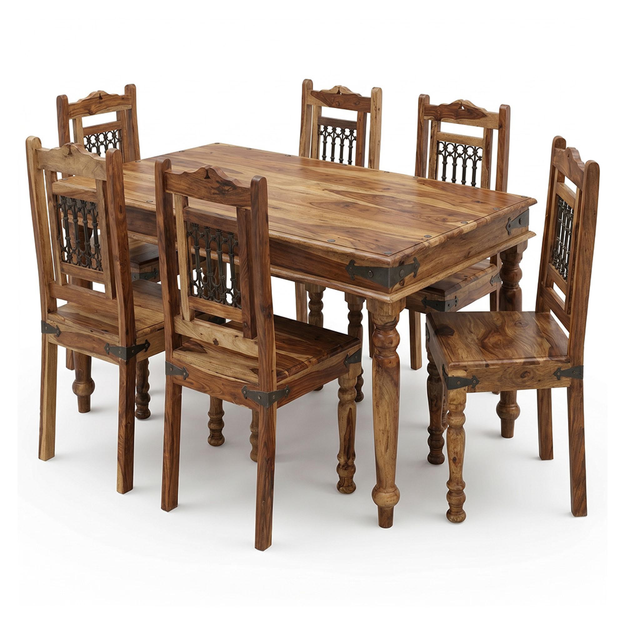 Thacket Dining Set - 6 Seater - with 6 Chairs - Sheesham Wood
