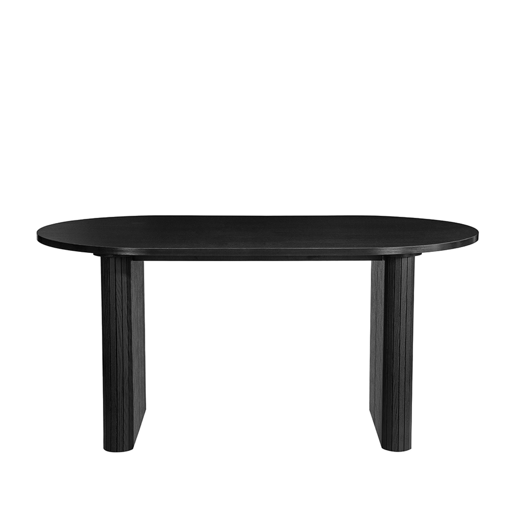 Axel Oval Dining Set - 6 Seater - 160cm - with 4 Chairs - Black Fluted