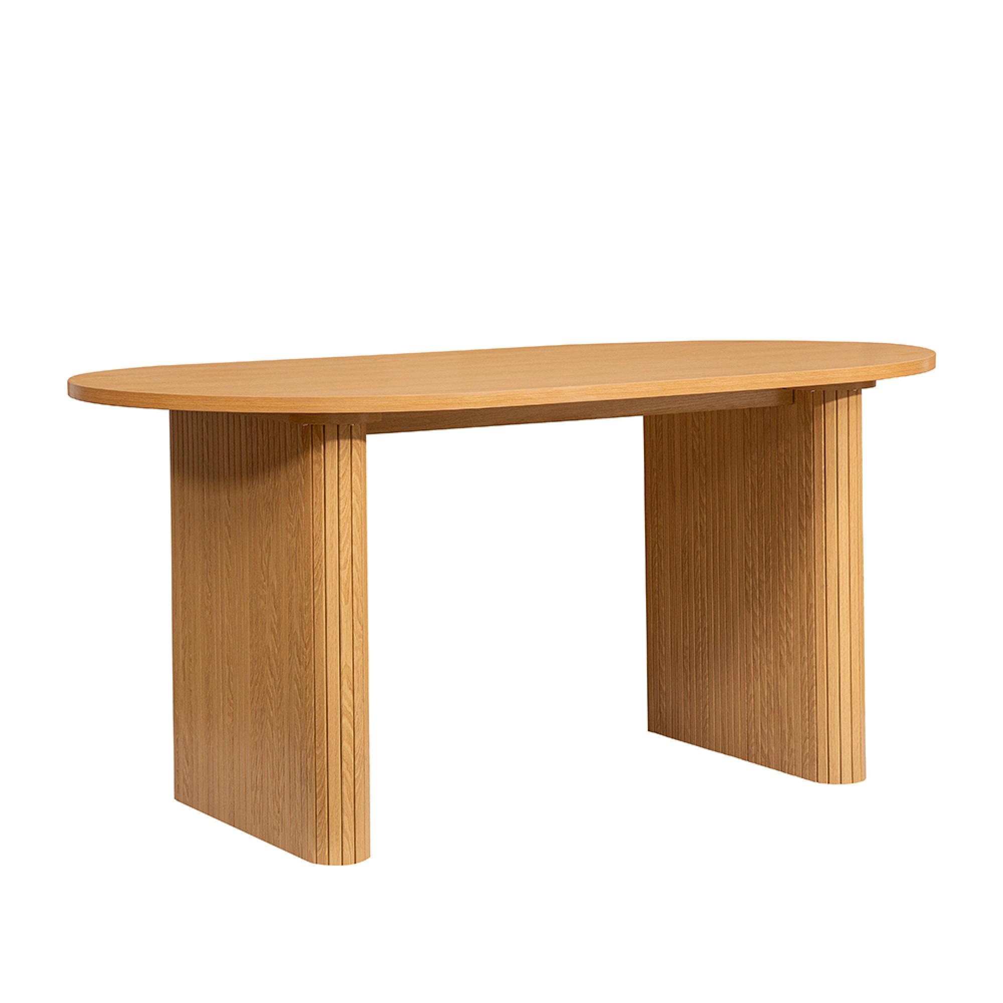 Axel Oval Dining Set - 6 Seater - 160cm - with 4 Chairs - Oak Fluted