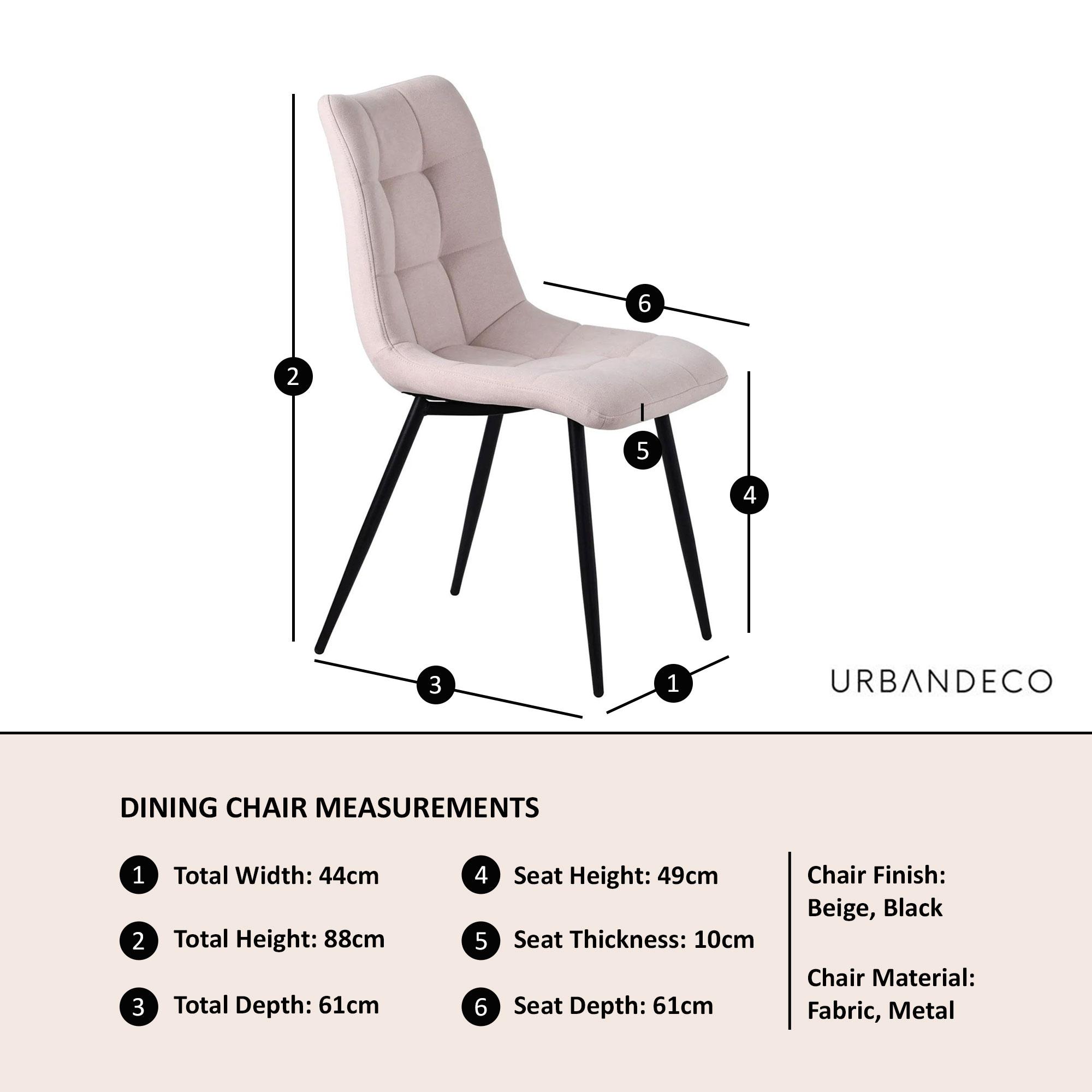 Bern Fluted Dining Set - 4 Seater - 120cm - Round - Black - 4x Corona Dining Chairs - Beige Fabric