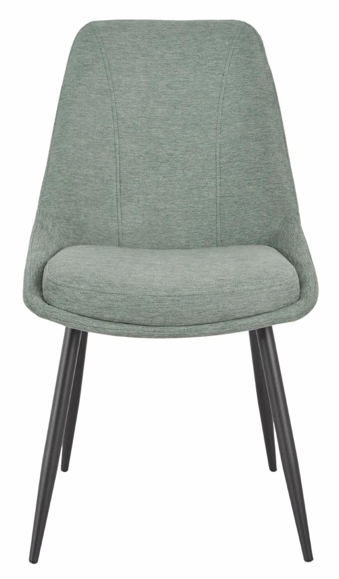 Bern Fluted Dining Set - 4 Seater - 120cm - Round - Oak - 4x Darwin Dining Chairs - Green Fabric