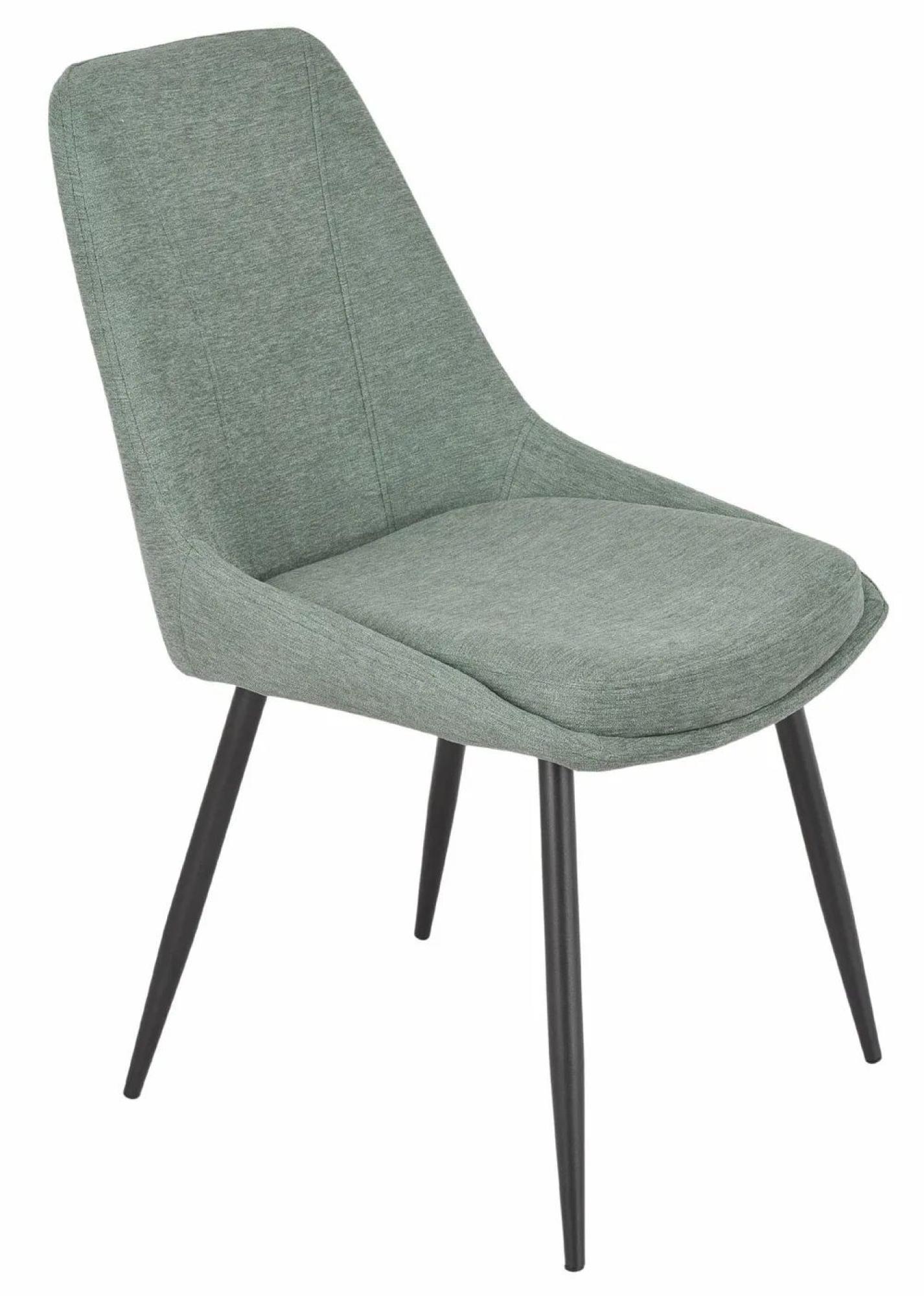 Bern Fluted Dining Set - 4 Seater - 120cm - Round - Oak - 4x Darwin Dining Chairs - Green Fabric