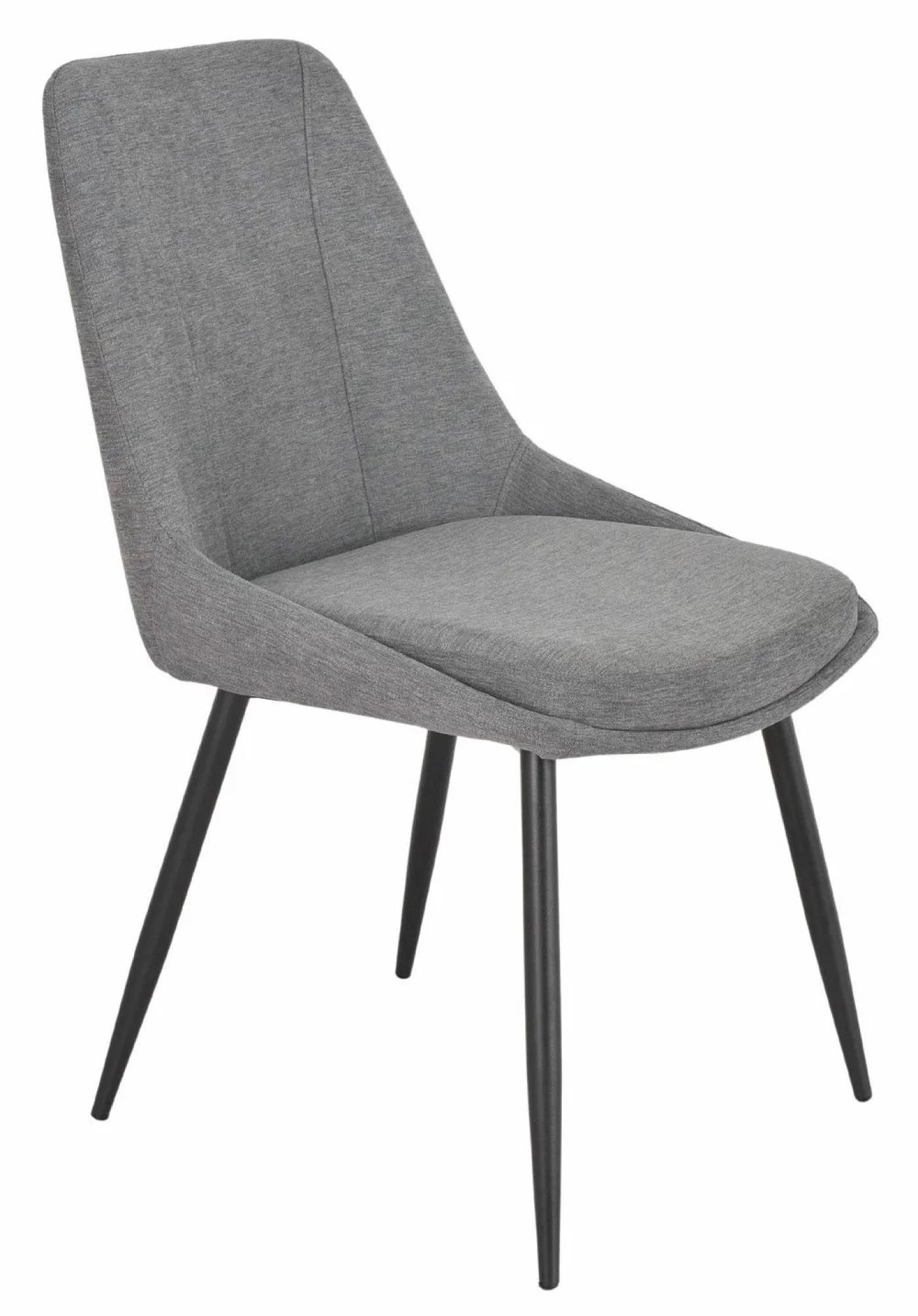 Bern Fluted Dining Set - 4 Seater - 120cm - Round - Oak - 4x Darwin Dining Chairs - Grey Fabric