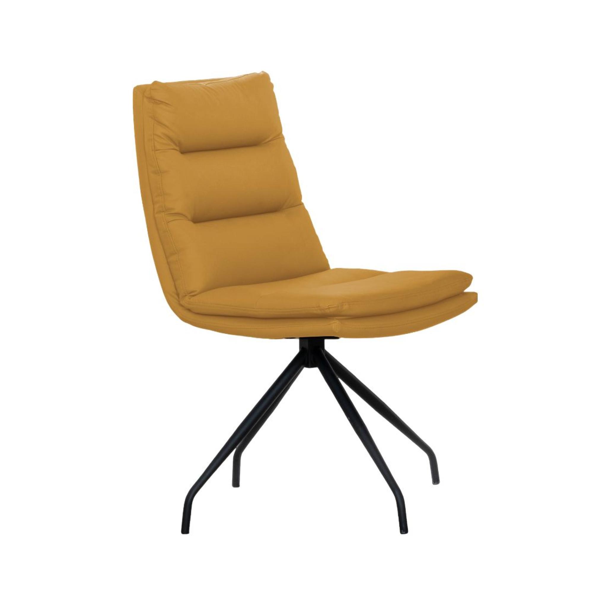 Bern Fluted Dining Set - 4 Seater - 120cm - Round - Oak - 4x Diego Swivel Dining Chairs - Yellow Leather