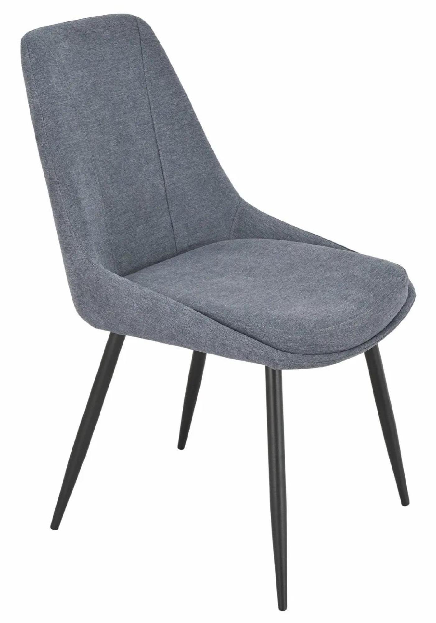 Bern Fluted Dining Set - 6 Seater - 160cm - Oak - Darwin Dining Chairs - Dark Grey Fabric