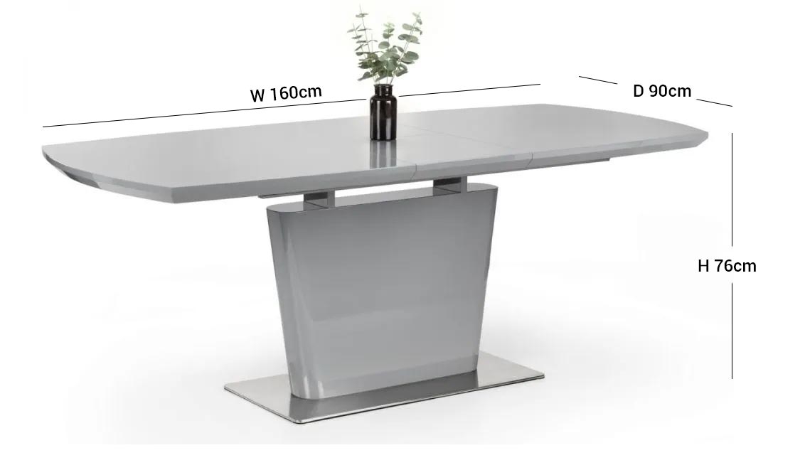 Como Extending Dining Set - 160cm-200cm - 2-4 Seater - 4 Cantilever Chairs - Grey Gloss