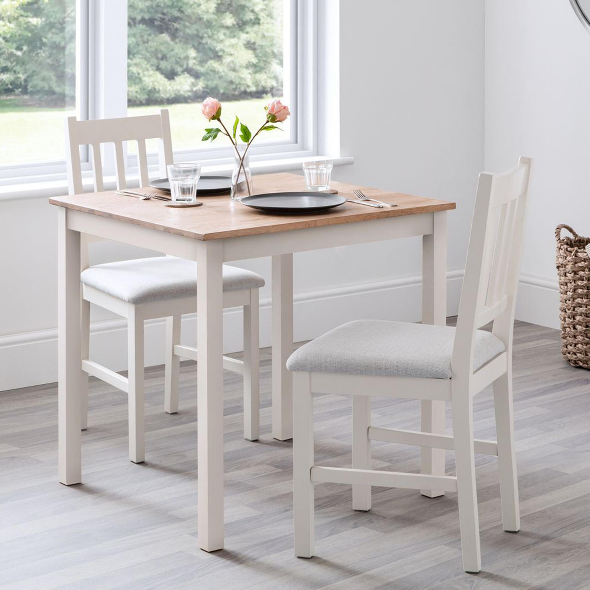 Coxmoor Dining Set - 75cm - 2 Seater - 2 Chairs - Ivory