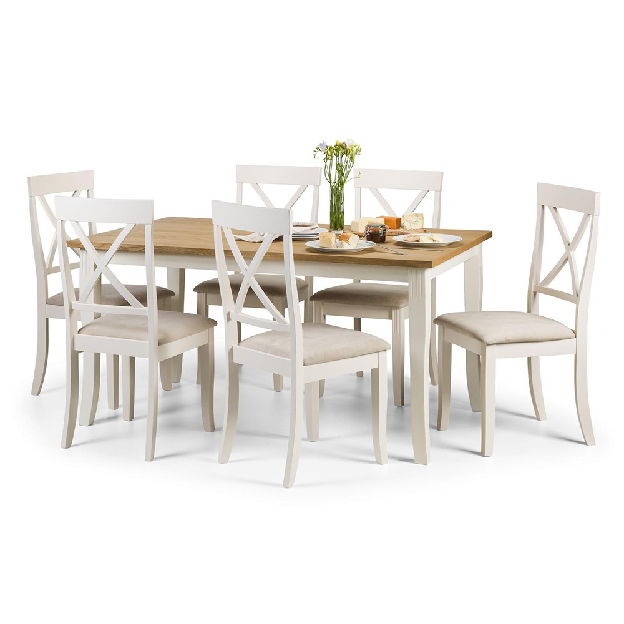 Davenport Dining Set - 6 Seater - 150cm - 6 Chairs - Ivory
