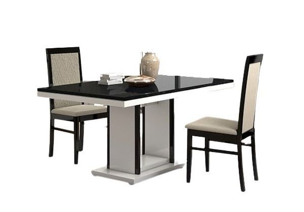 Enna Black and White Dining Set with 4 Chair