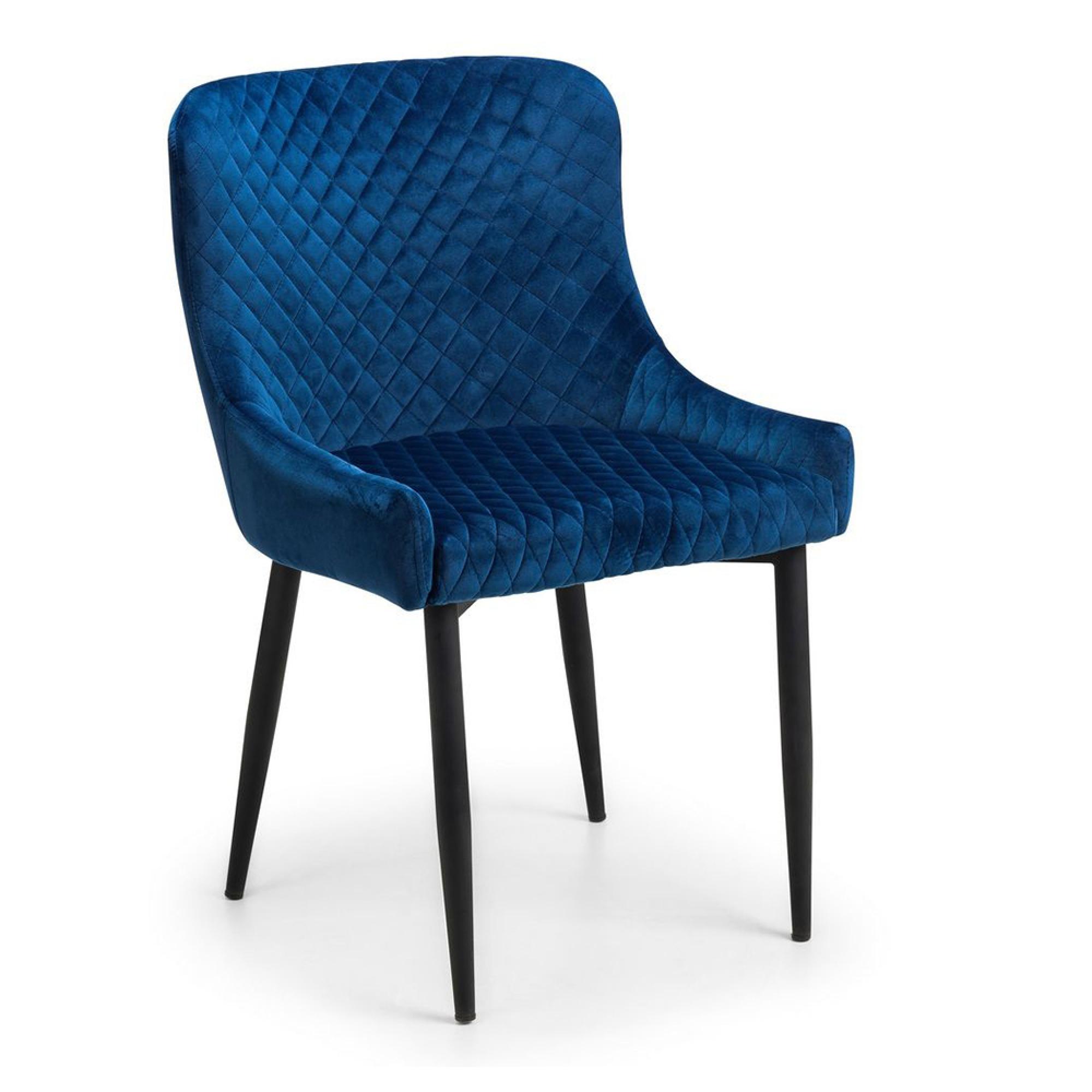 Findlay Dining Set - Walnut - 4-6 Seater - 160cm - Luxe Blue Chairs