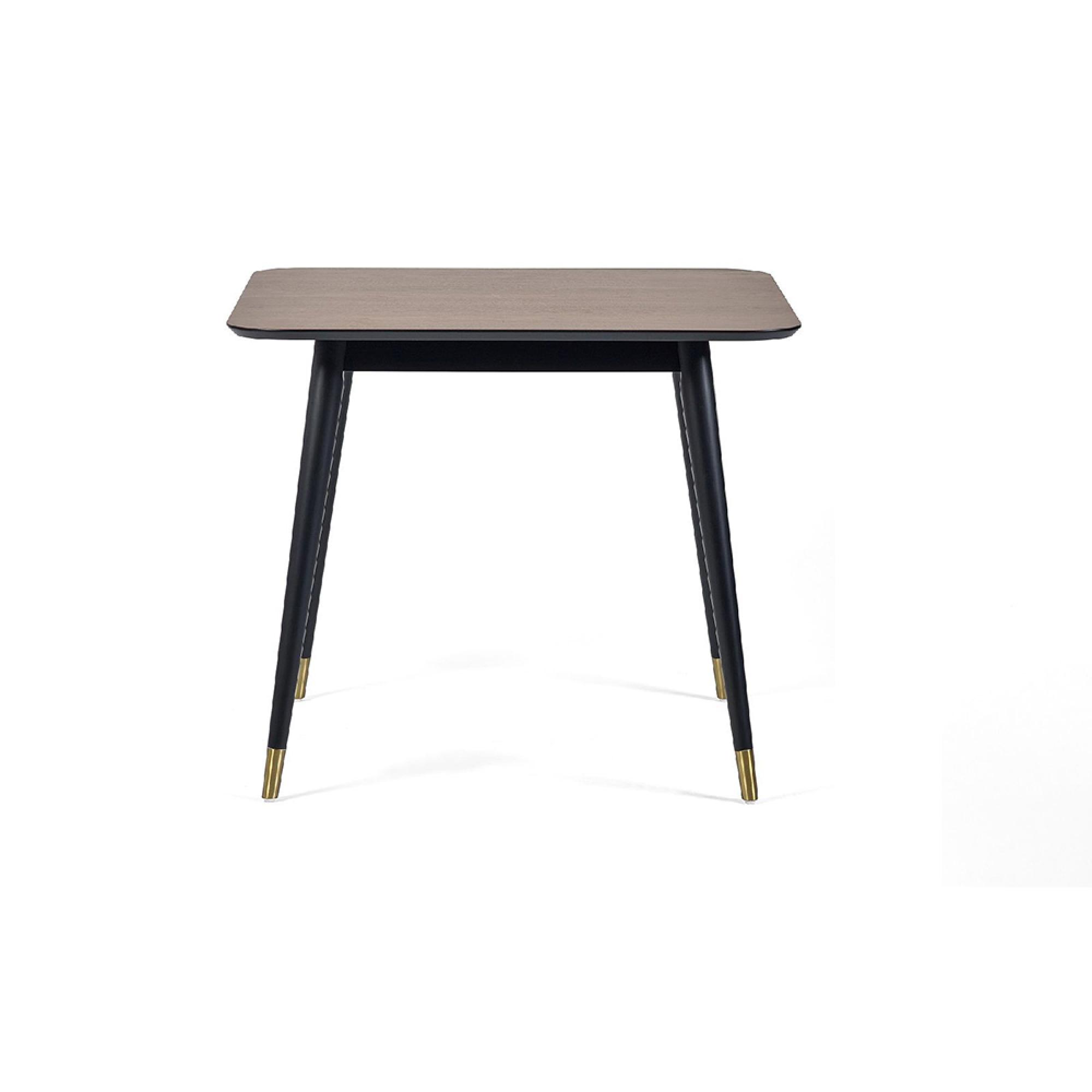 Findlay Dining Set - Walnut - 4 Seater - 90cm - Square - 4 Hadid Grey Chairs