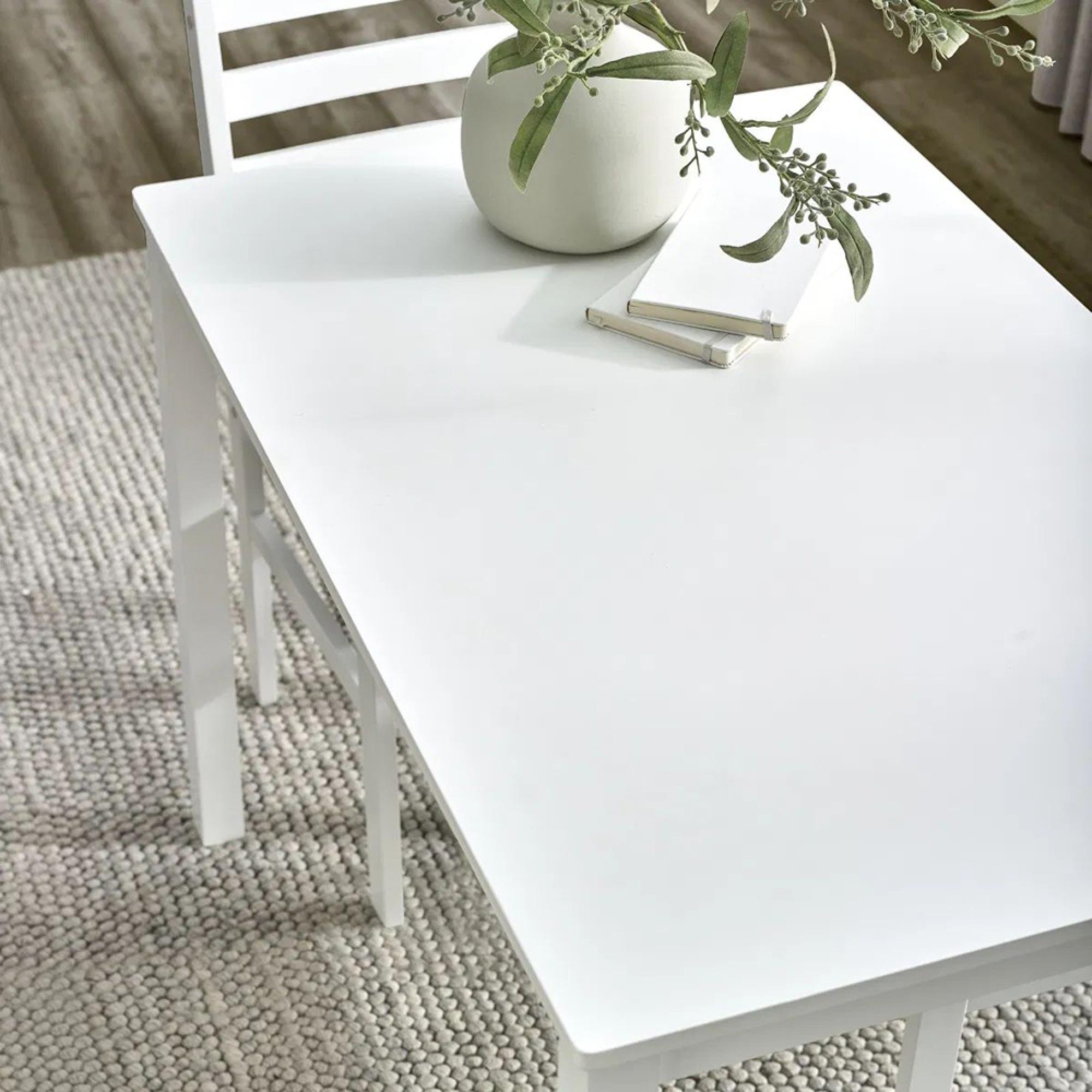 Keats Dining Set - 4 Seater - 110cm - White