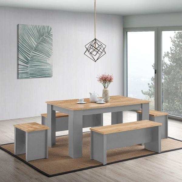 Lyman 6 Seater Dining Set with 2 Benches and 2 Stool - Variant Available