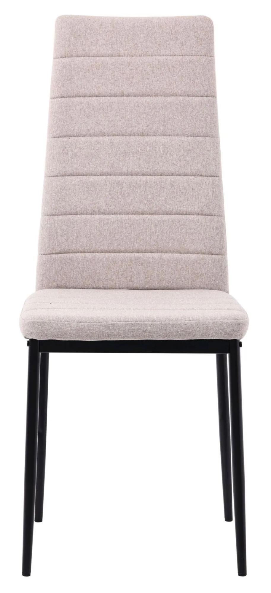 2 x Free Chairs - Maldon Dining Set - 6 Seater - 160cm - Black Ceramic - Lido Dining Chairs - Sand Fabric - Black Legs