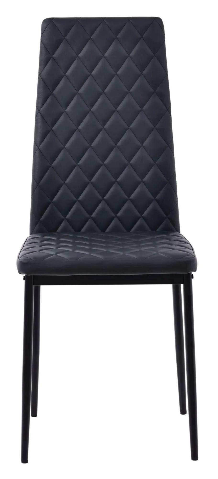 2 x Free Chairs - Maldon Dining Set - 6 Seater - 160cm - Black Ceramic - Metro Dining Chairs - Black Leather - Black Legs