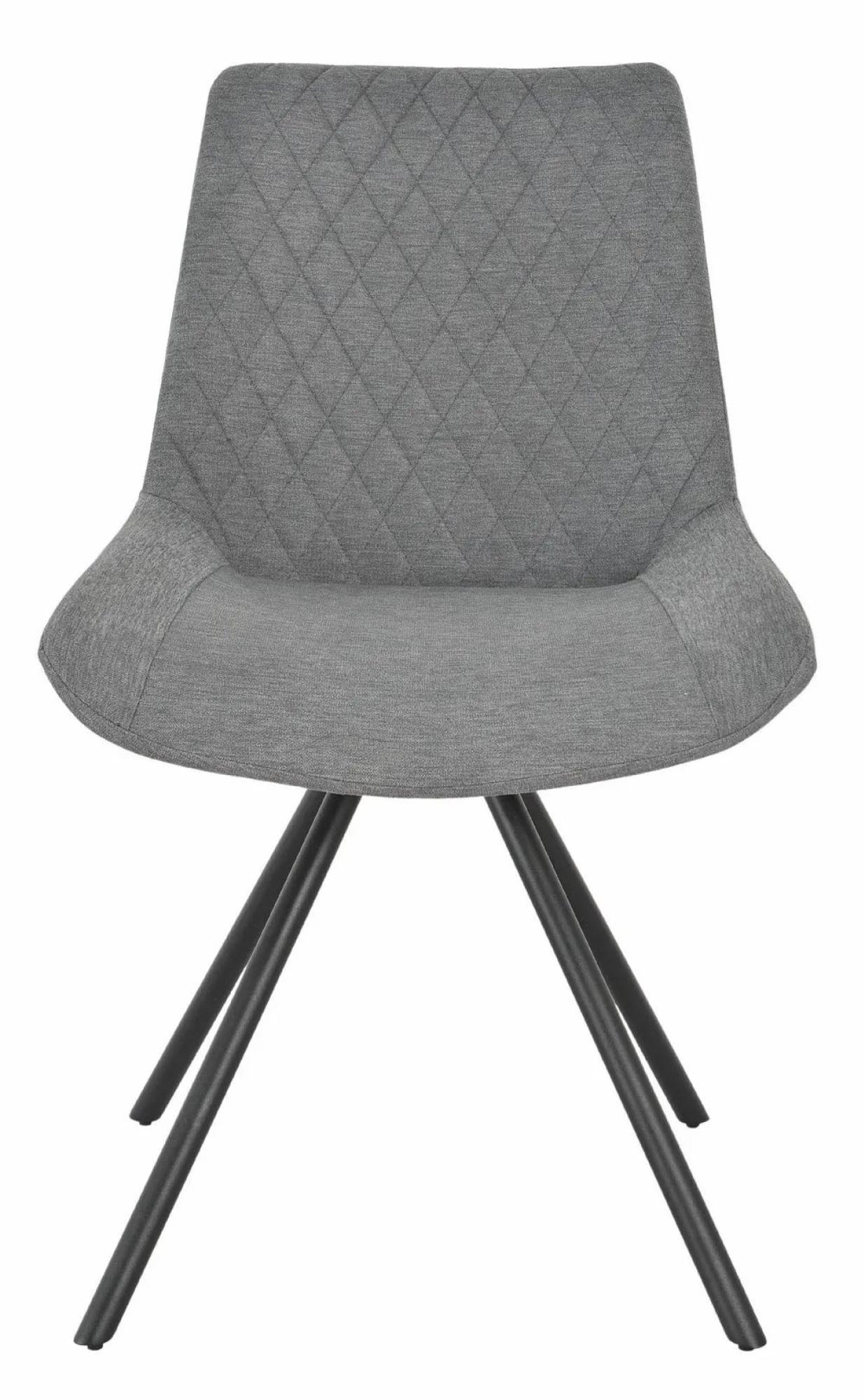 Merlin Dining Set - 6 Seater - 180cm - White Ceramic - Boden Swivel Dining Chairs - Grey Fabric