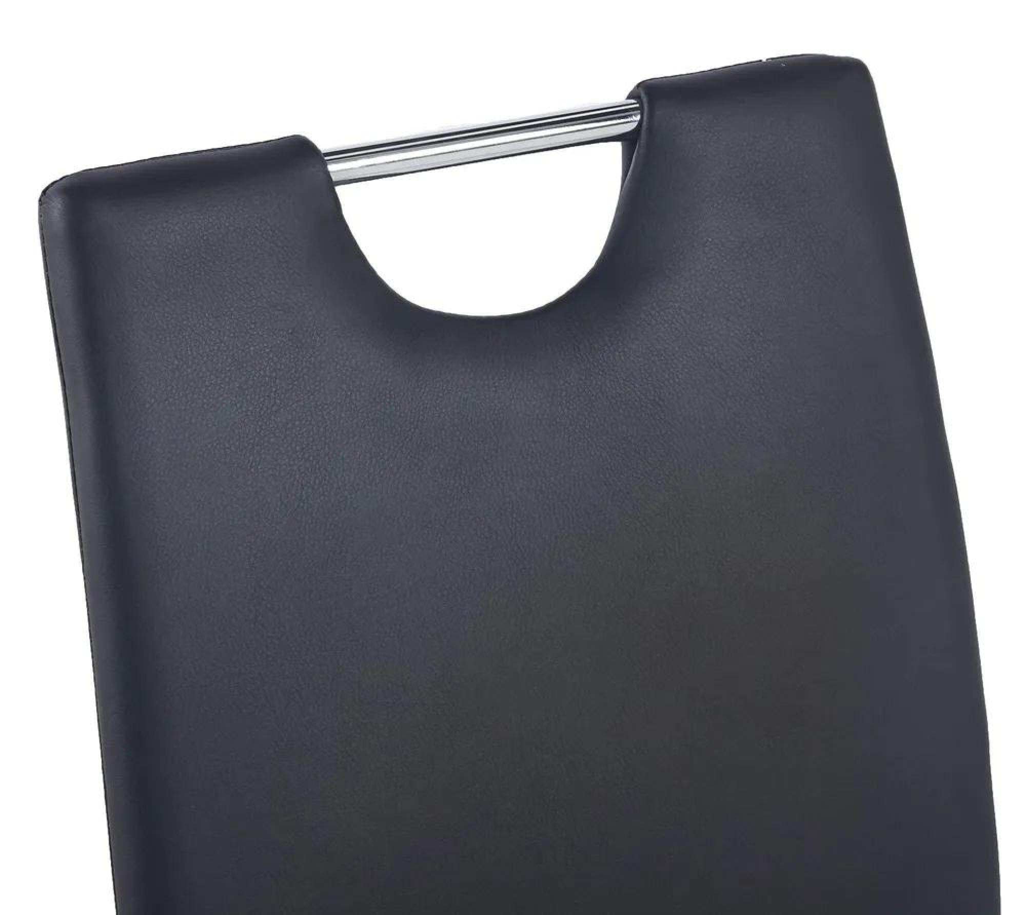 Milan Dining Set - 6 Seater - 160cm - Grey Marble - Bianco Dining Chairs - Black Faux Leather