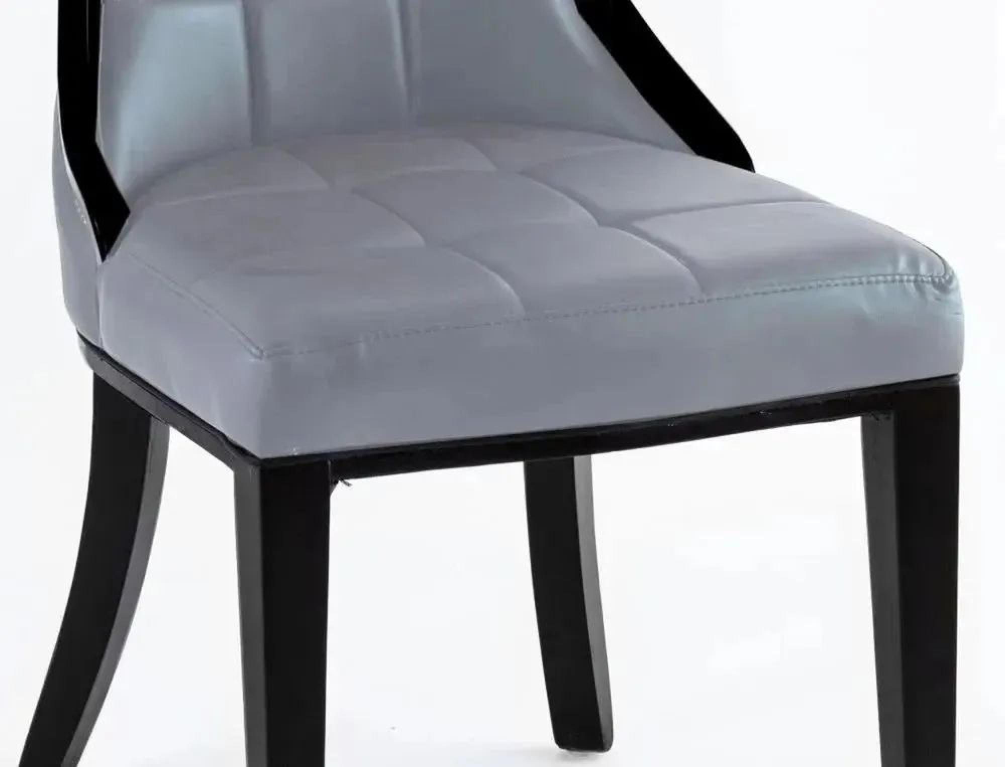 Milan Dining Set - 6 Seater - 160cm - White Marble - Paris Dining Chairs - Grey Leather - Black Legs