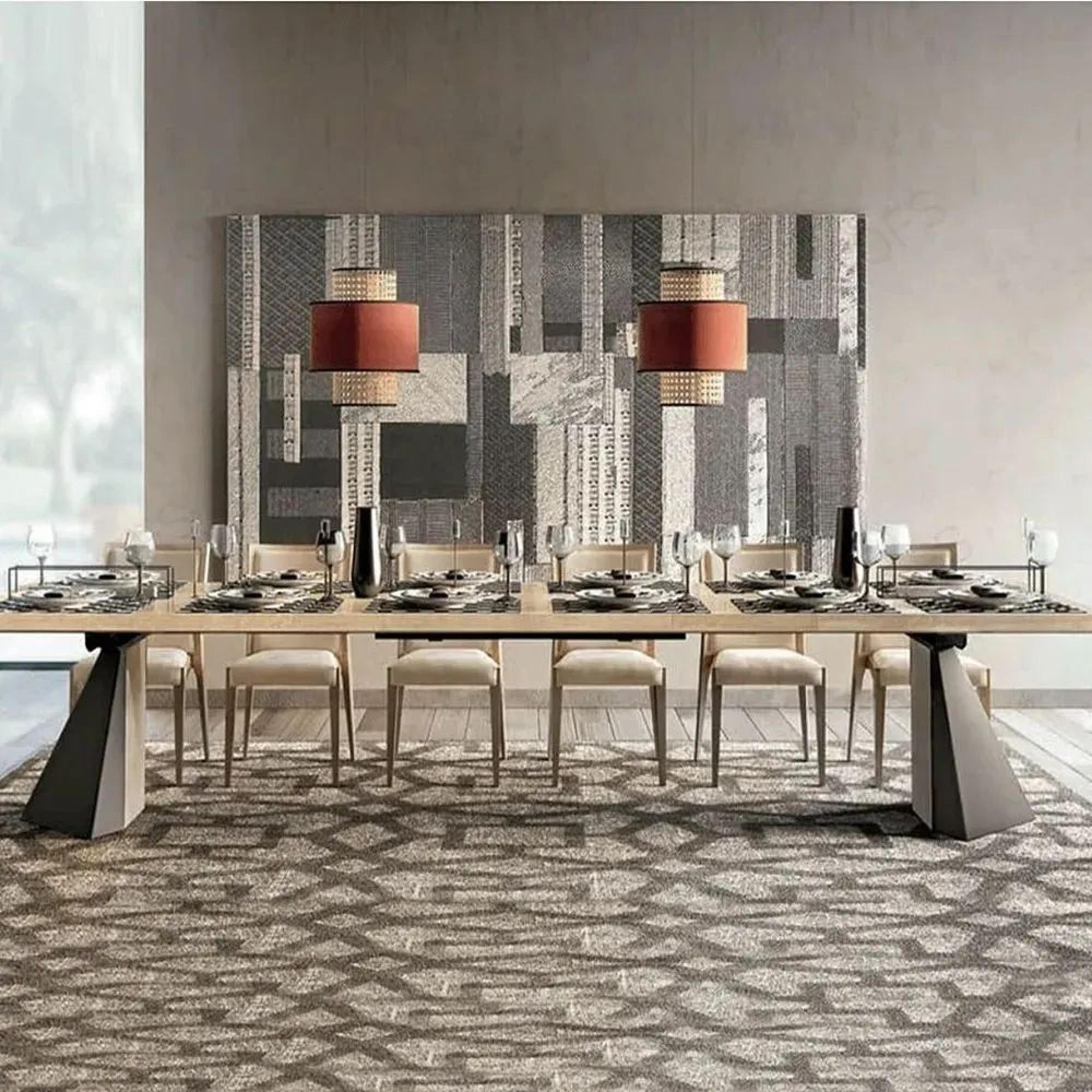 Elite Dining Set - Extending - with Ambra Dining Chairs - Sand Birch