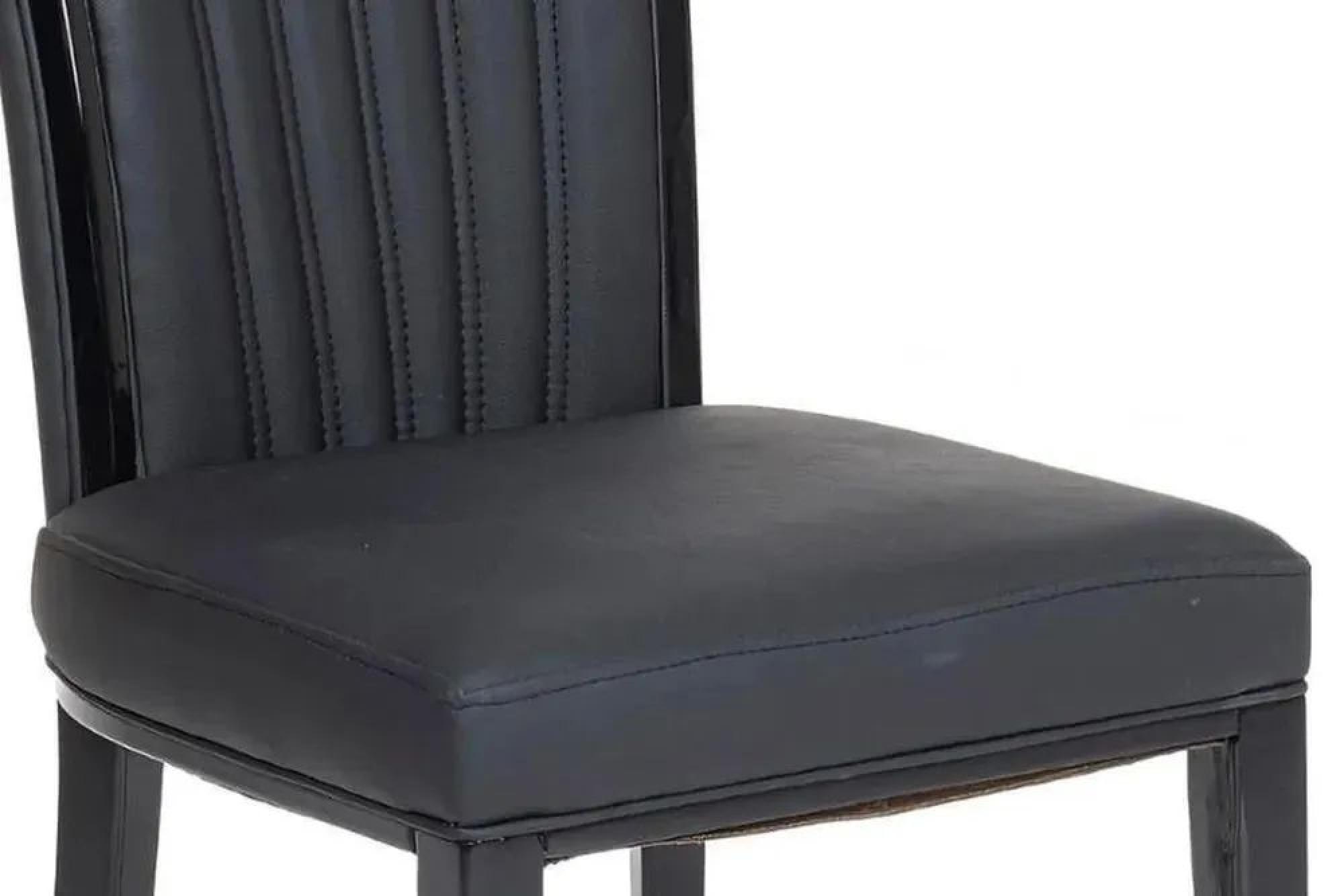 Naples Dining Set - 6 Seater - 160cm - Black Marble - Cadiz Dining Chairs - Black Leather