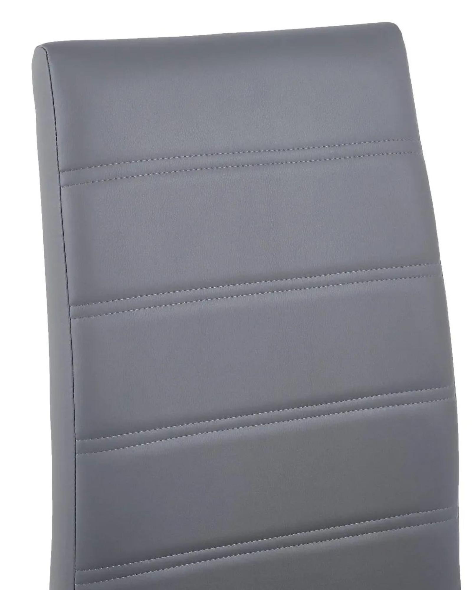 Naples Dining Set - 6 Seater - 160cm - White Marble - Roma Dining Chairs - Grey Faux Leather