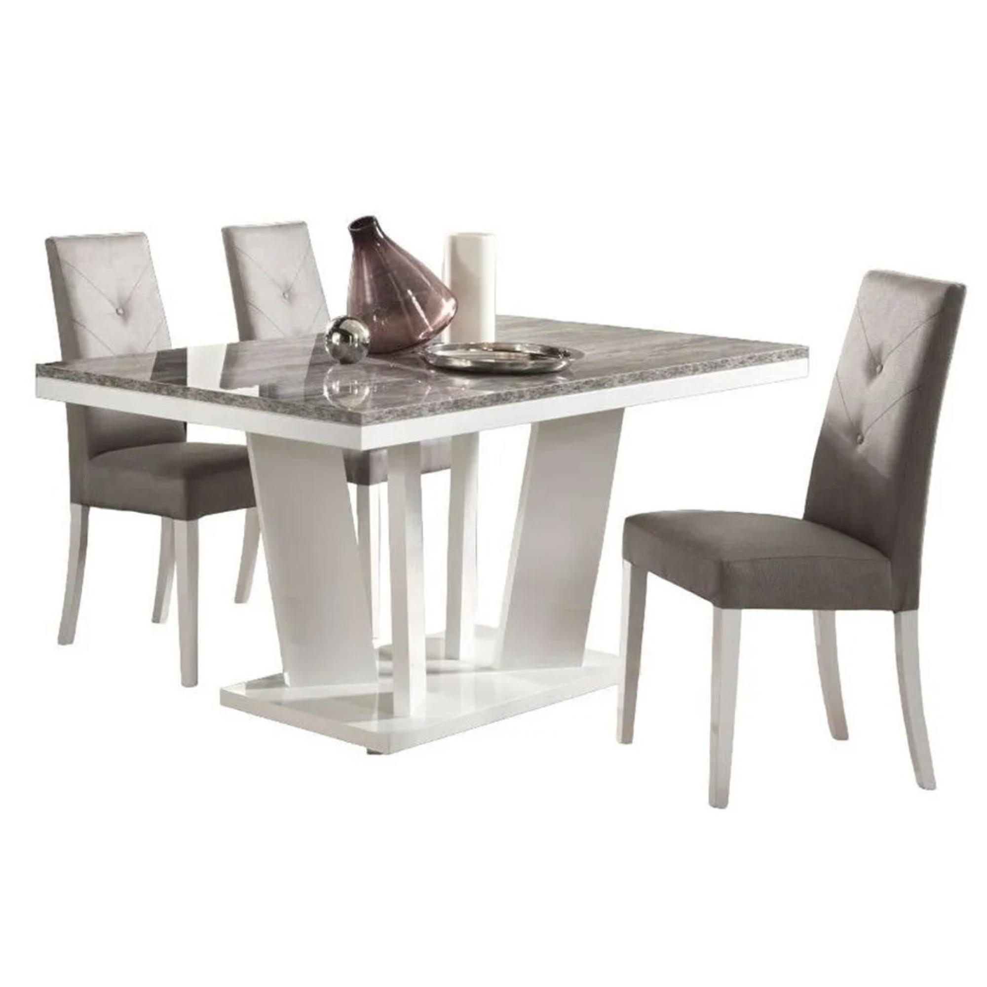 Naro Dining Set with 4 Fabric Chair