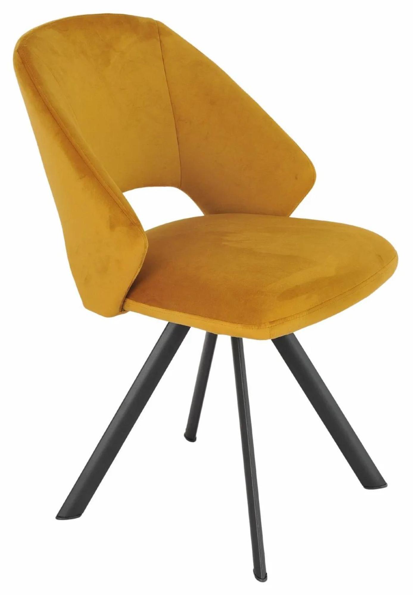 Palma Dining Set - 6 Seater - 180cm - Oval - Oak - Ion Dining Chairs - Mustard Velvet Fabric - Swivel