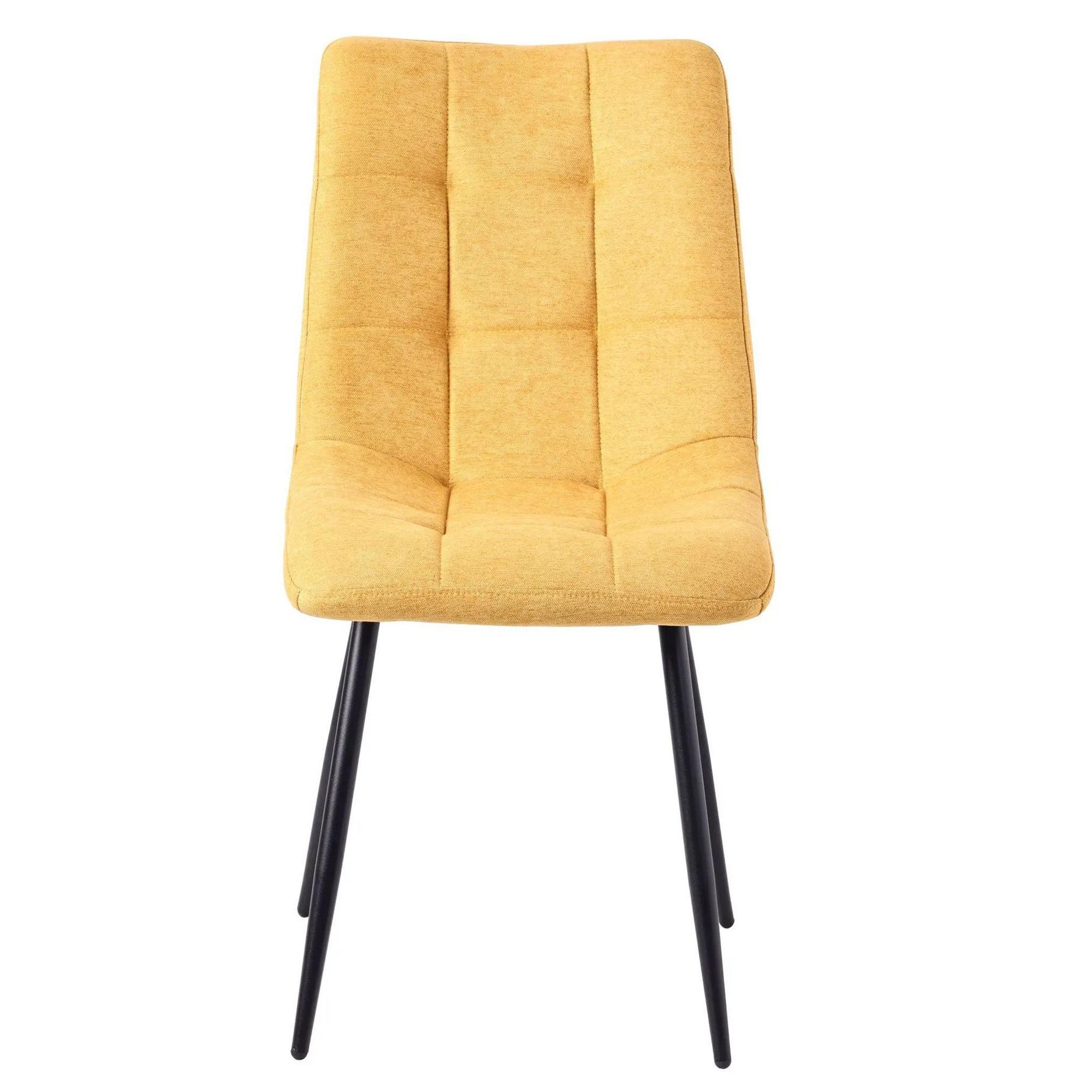 Sutton Dining Set - 4-8 Seater - 140cm-200cm - Extending - White Ceramic - Corona Dining Chairs - Yellow Fabric