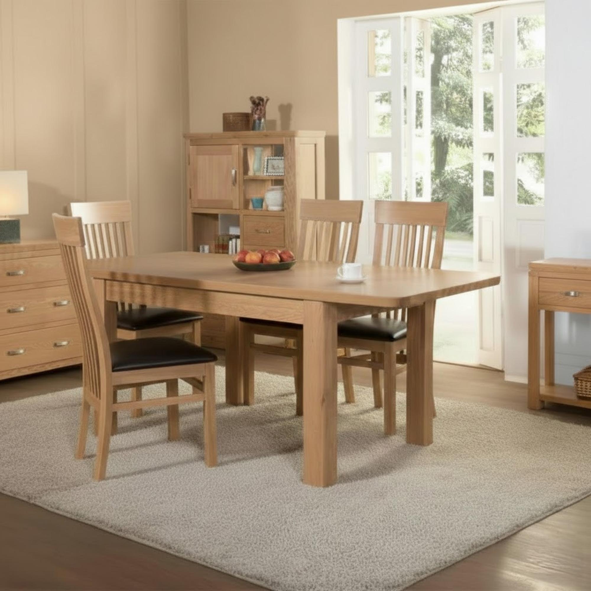 Treviso Extending Dining Set - 4 Seater - 120cm-153cm - Oak
