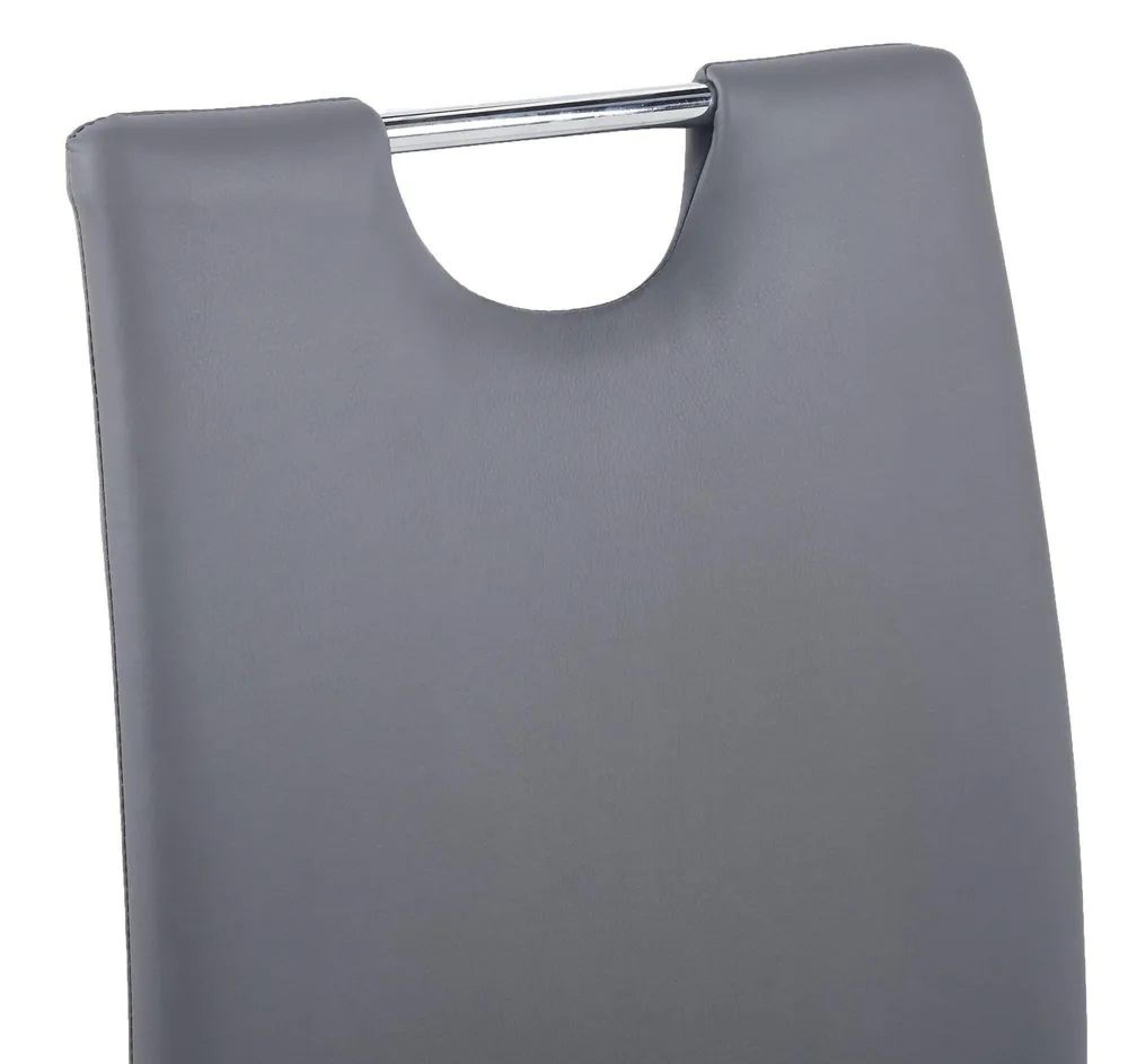 Vortex Dining Set - 10 Seater - 220cm - Grey Marble & Chrome - Bianco Dining Chairs - Grey Faux Leather