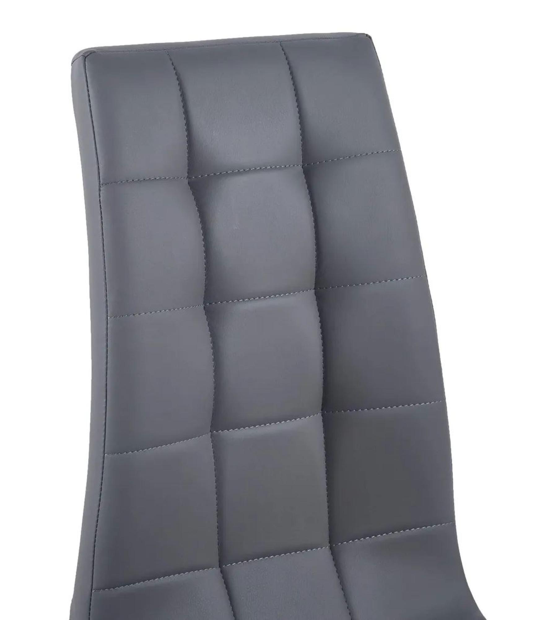 Vortex Dining Set - 10 Seater - 220cm - Grey Marble & Chrome - Jamison Dining Chairs - Grey Faux Leather